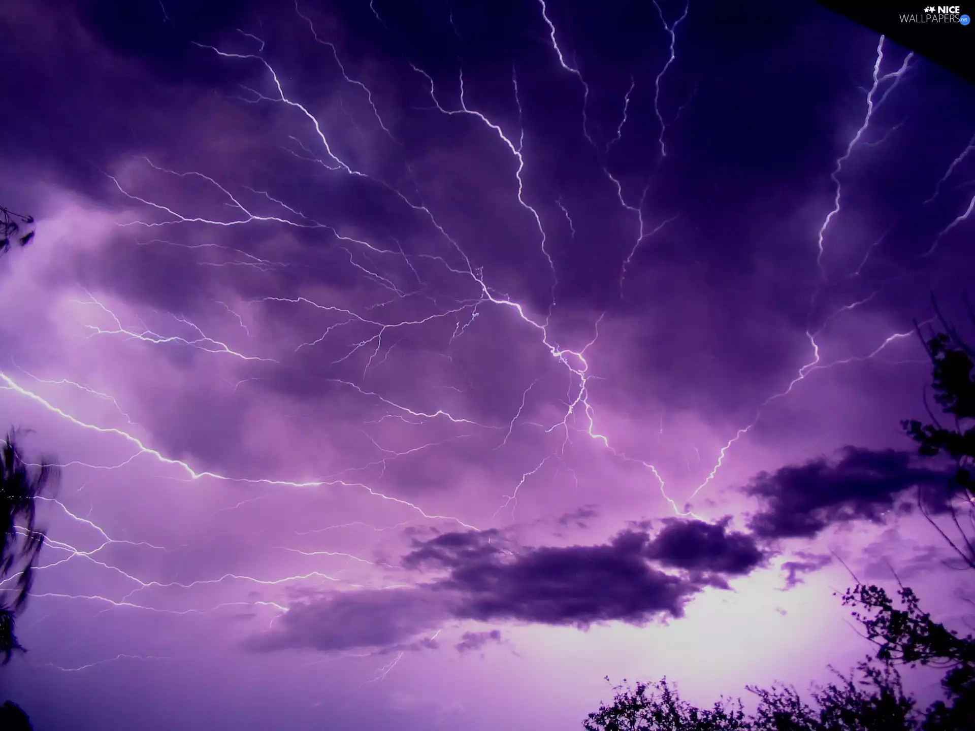 clouds, Lightning, flash, thunderbolt