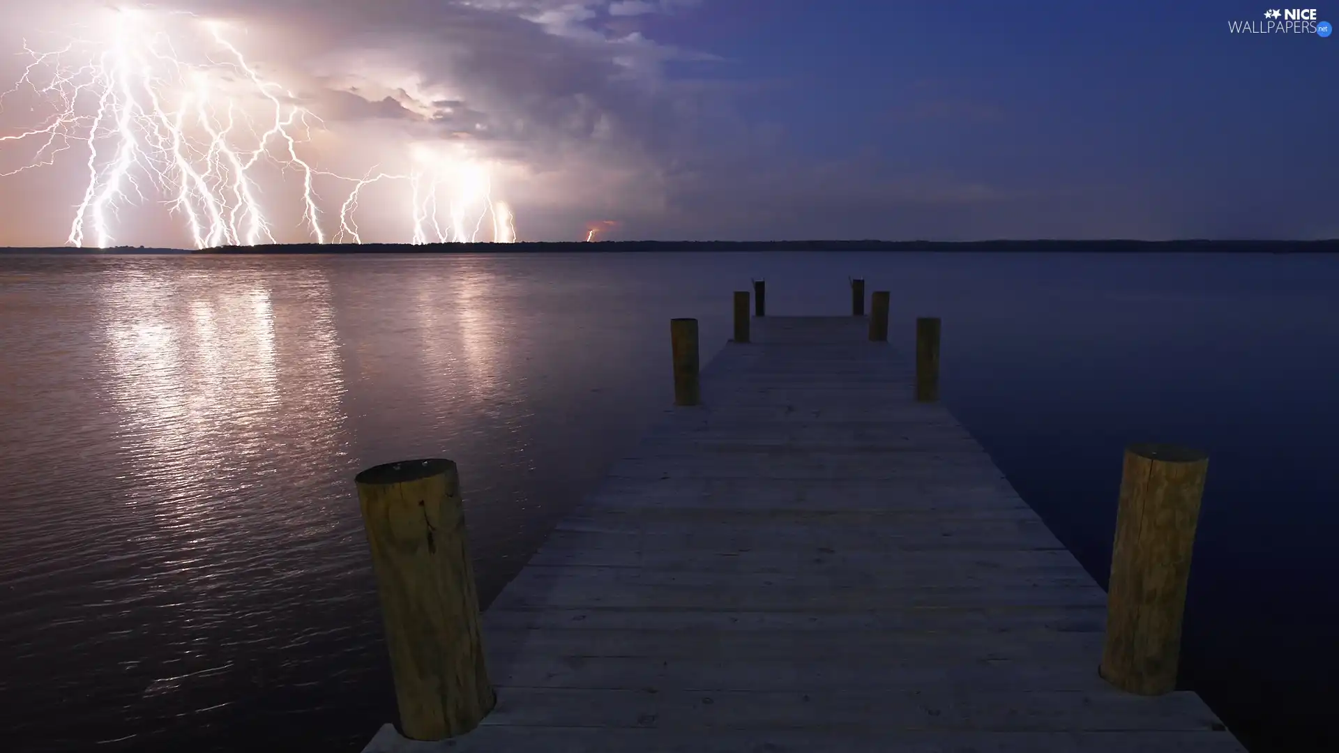 thunderbolt, lake, Platform