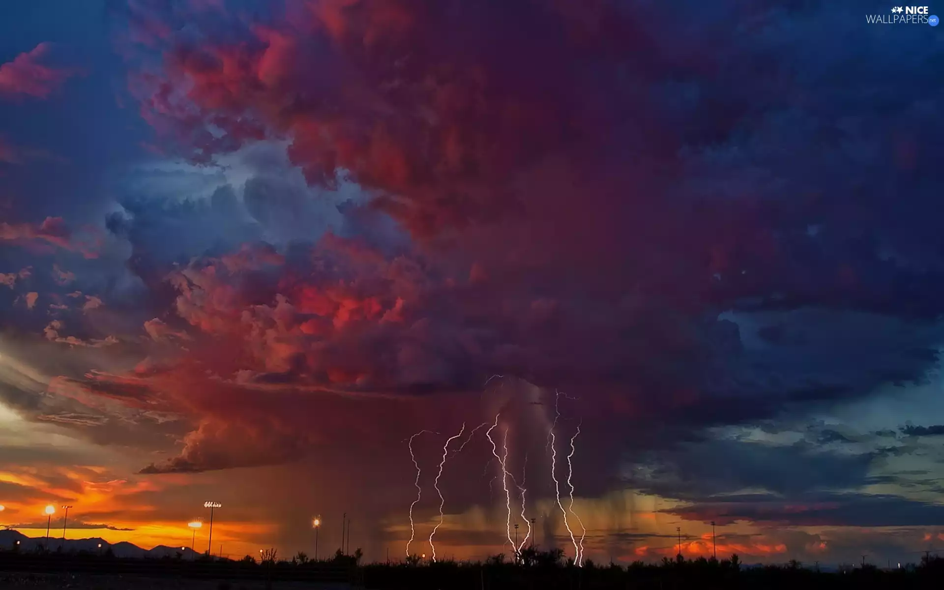 Storm, Sky, Night, thunderbolt