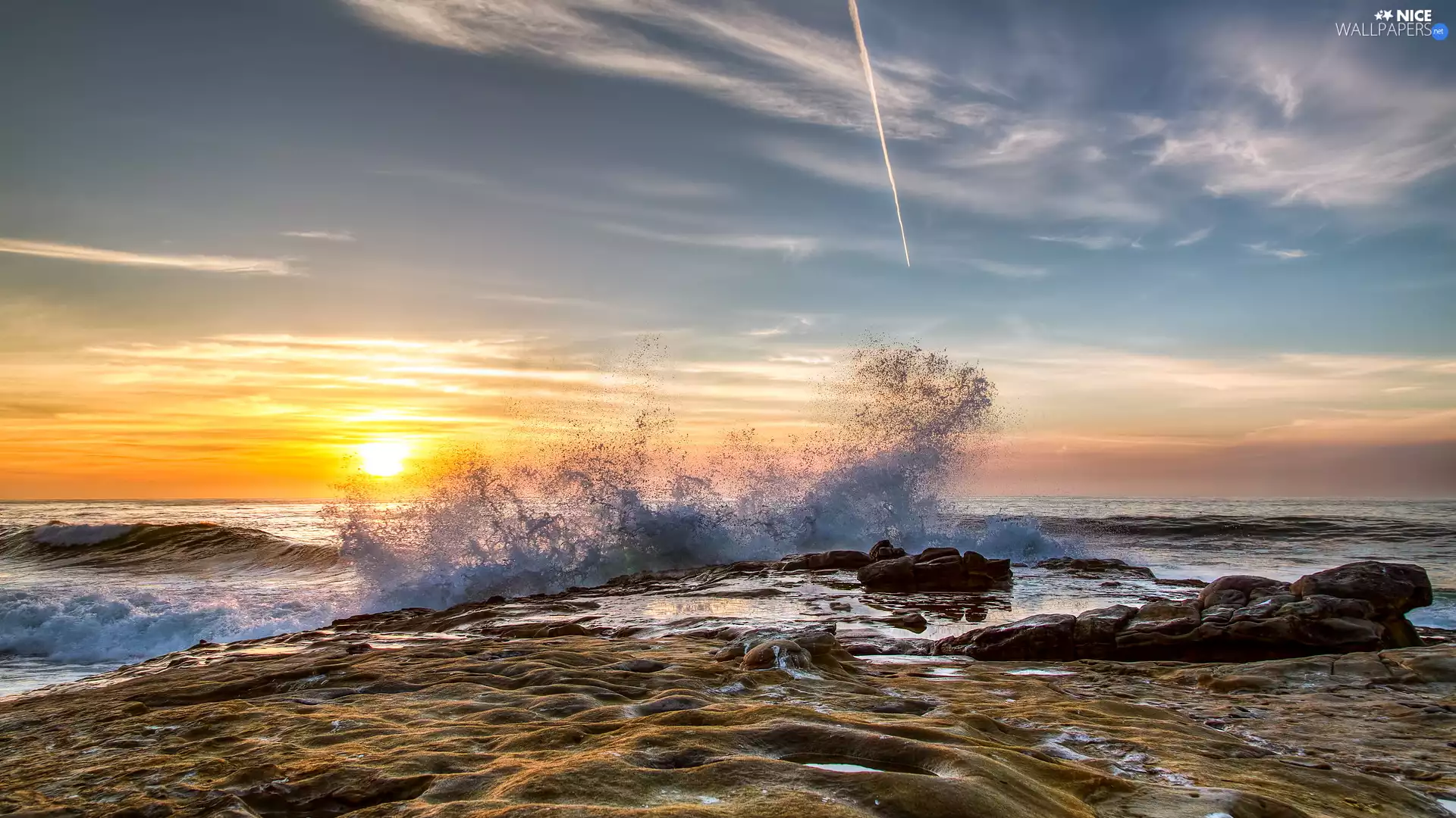Tides, sea, California, The United States, San Diego, rocks