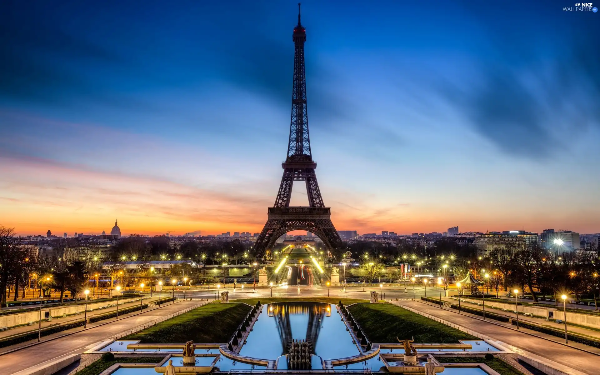 tower, Eiffla, panorama, town, Paris