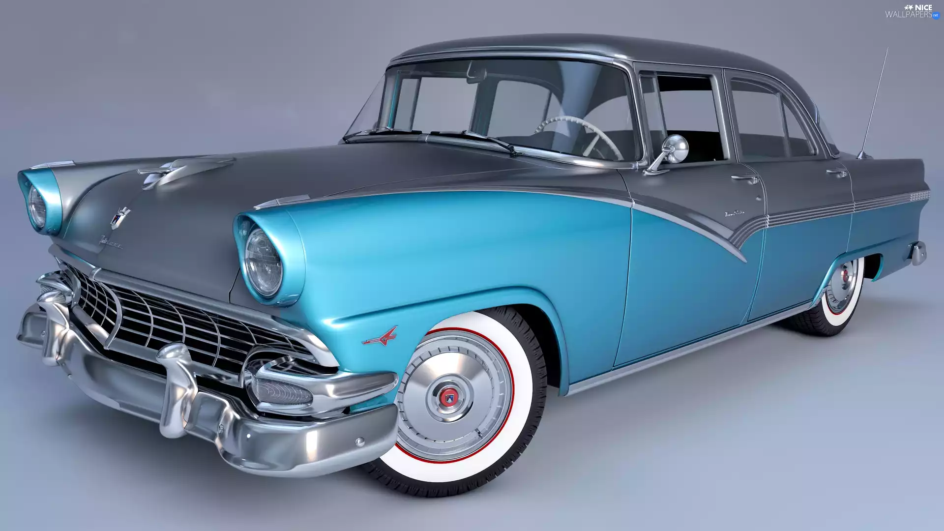 antique, Ford Fairlane Town Sedan, 1956