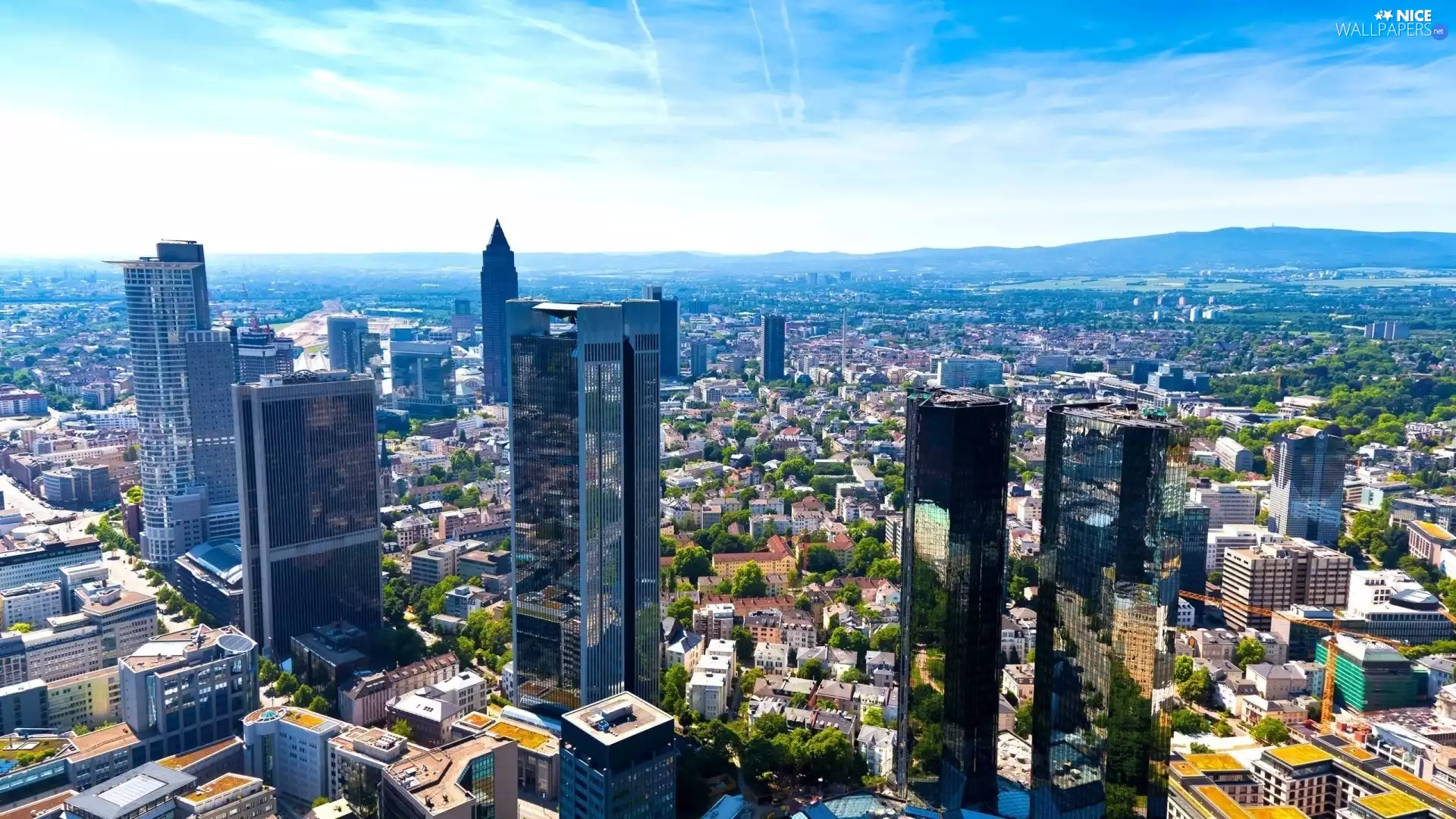 panorama, town, by, Menem, Frankfurt