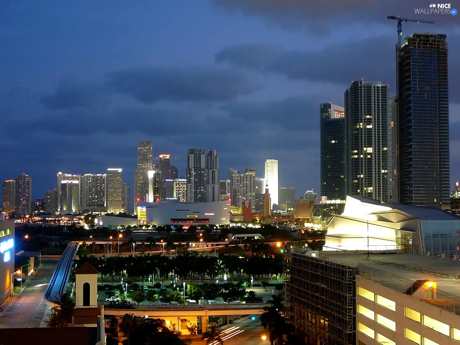 Floryda, twilight, Town, Miami