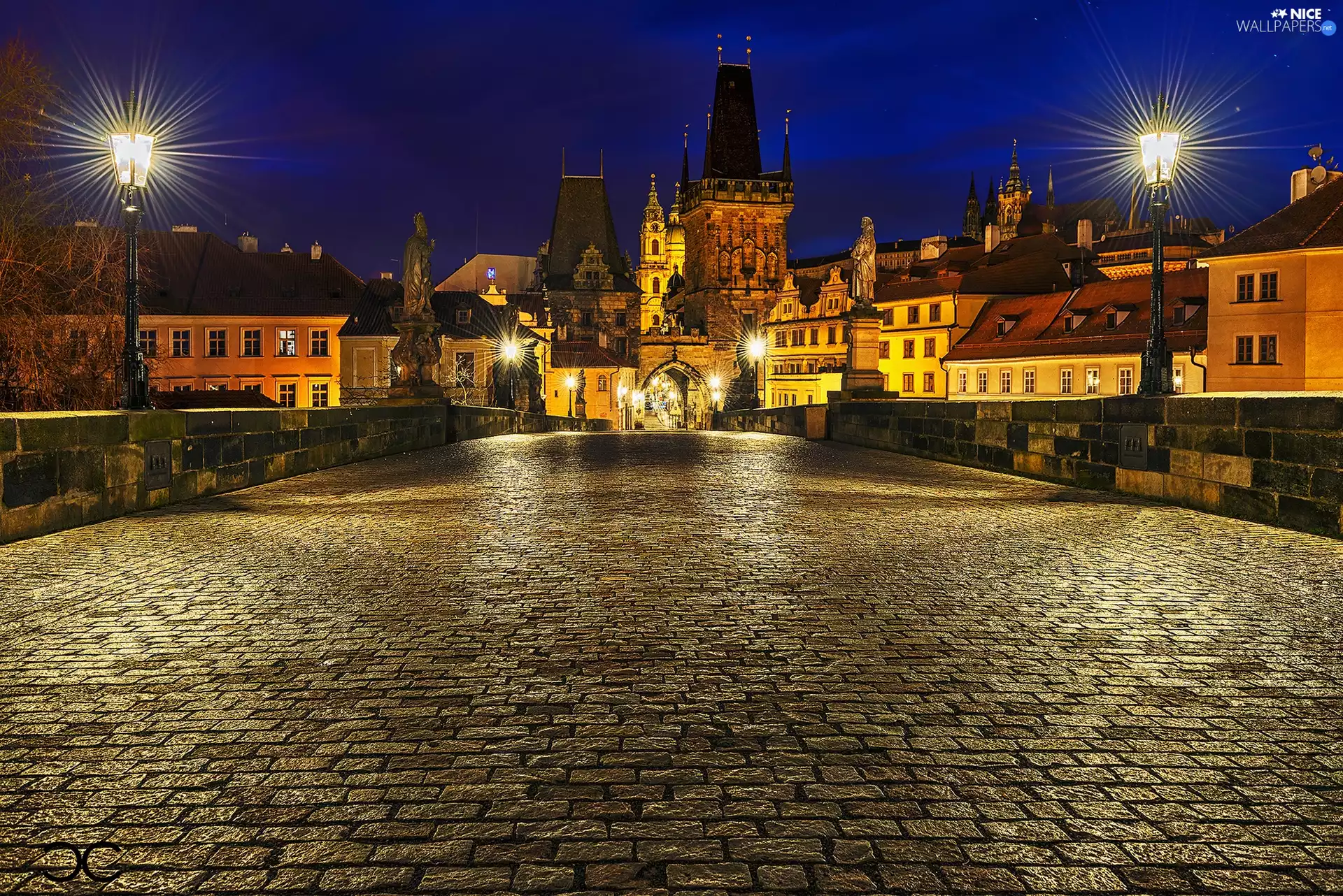 Prague, Town, Night, Czech Republic