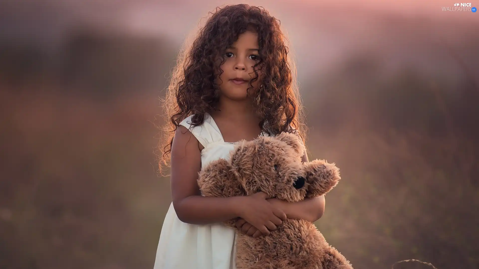 teddy bear, girl, toy