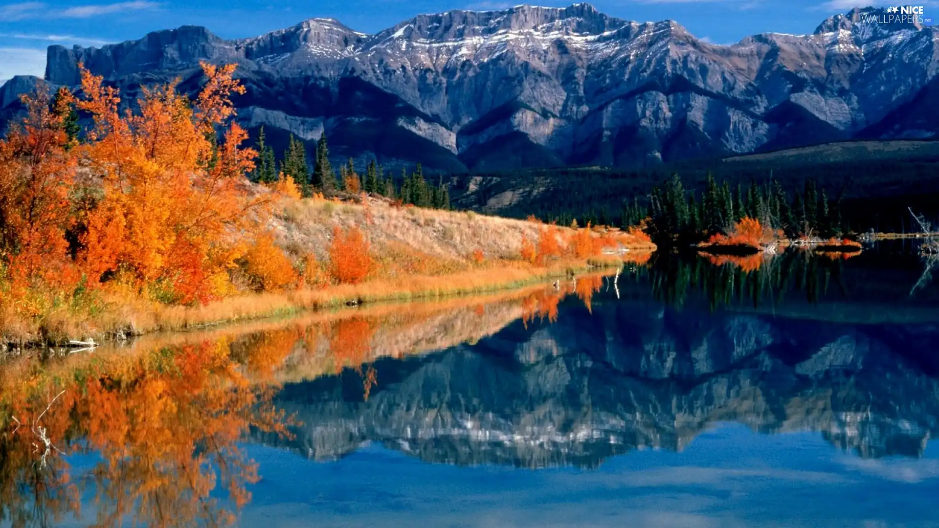 reflection, rocks, trees, viewes, color, lake