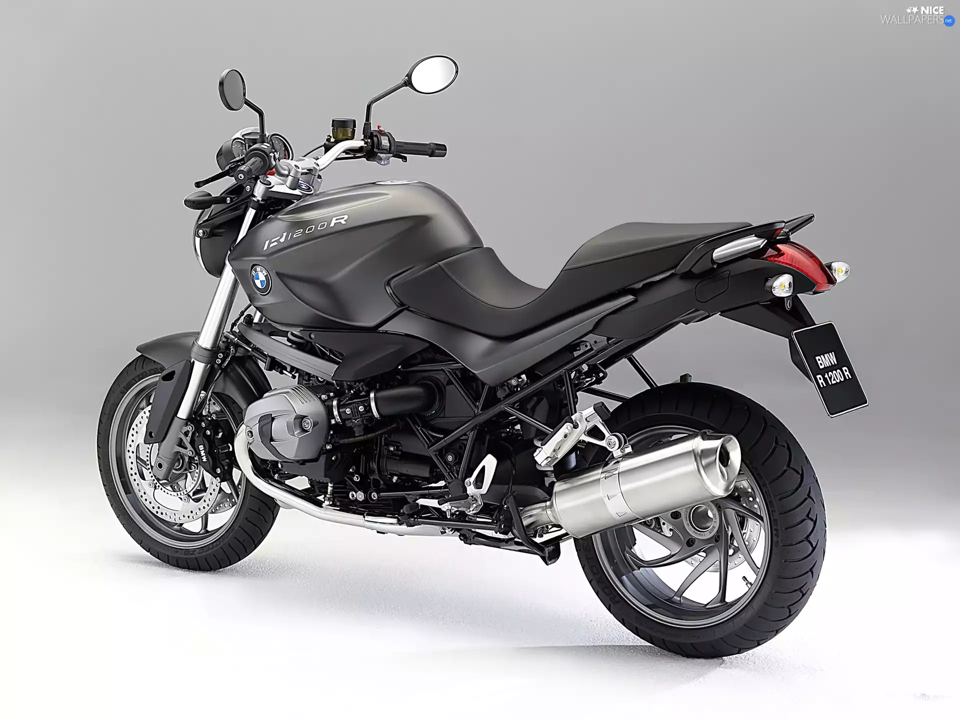 Black, tube, Exhaust, BMW R1200R