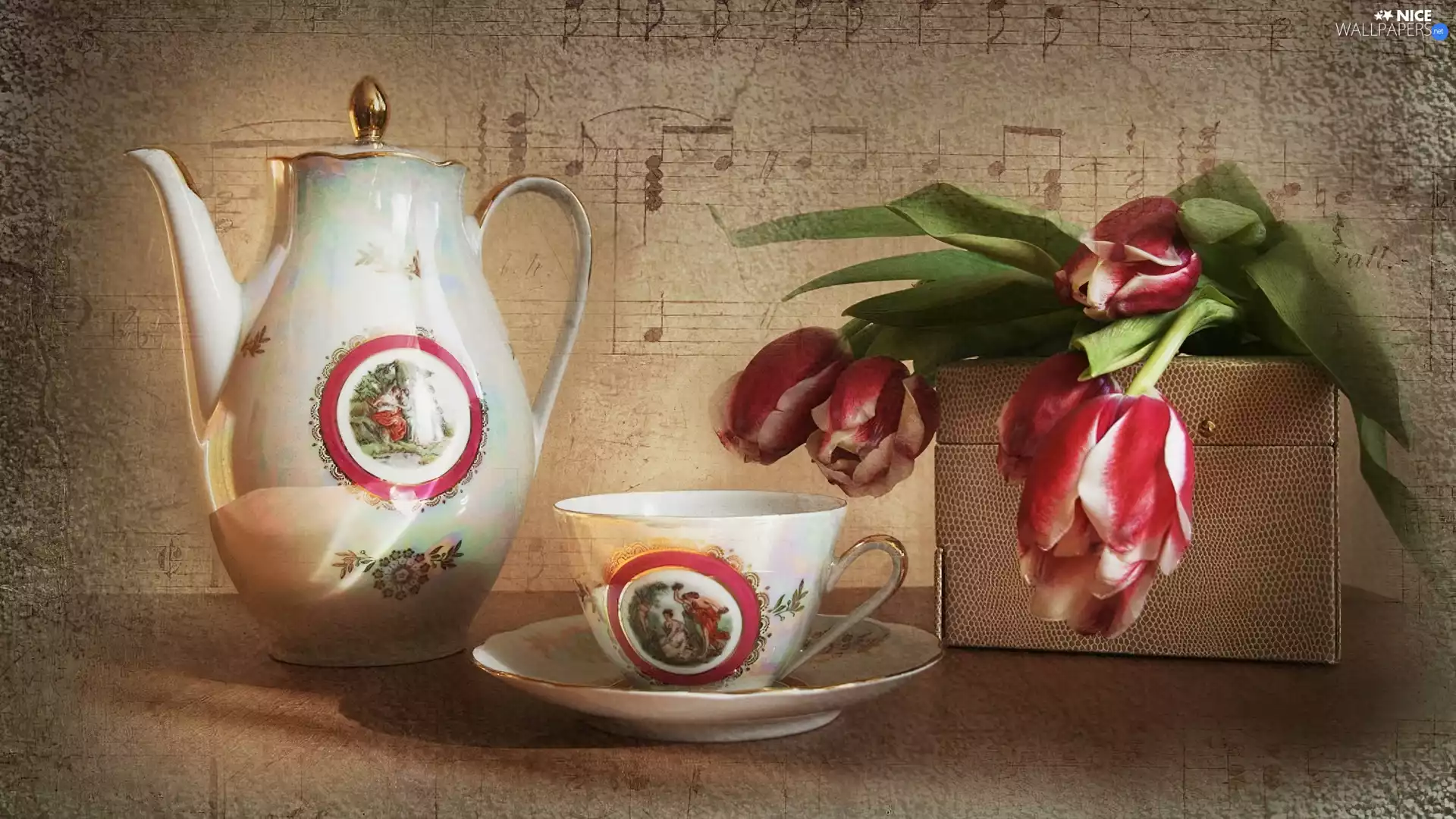 china, Box, Tunes, Tulips