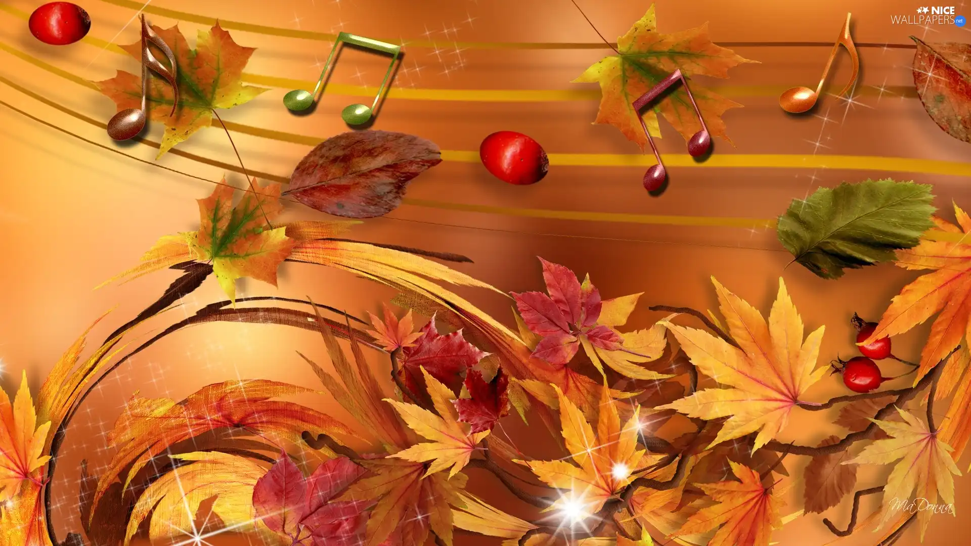 Tunes, autumn, Leaf