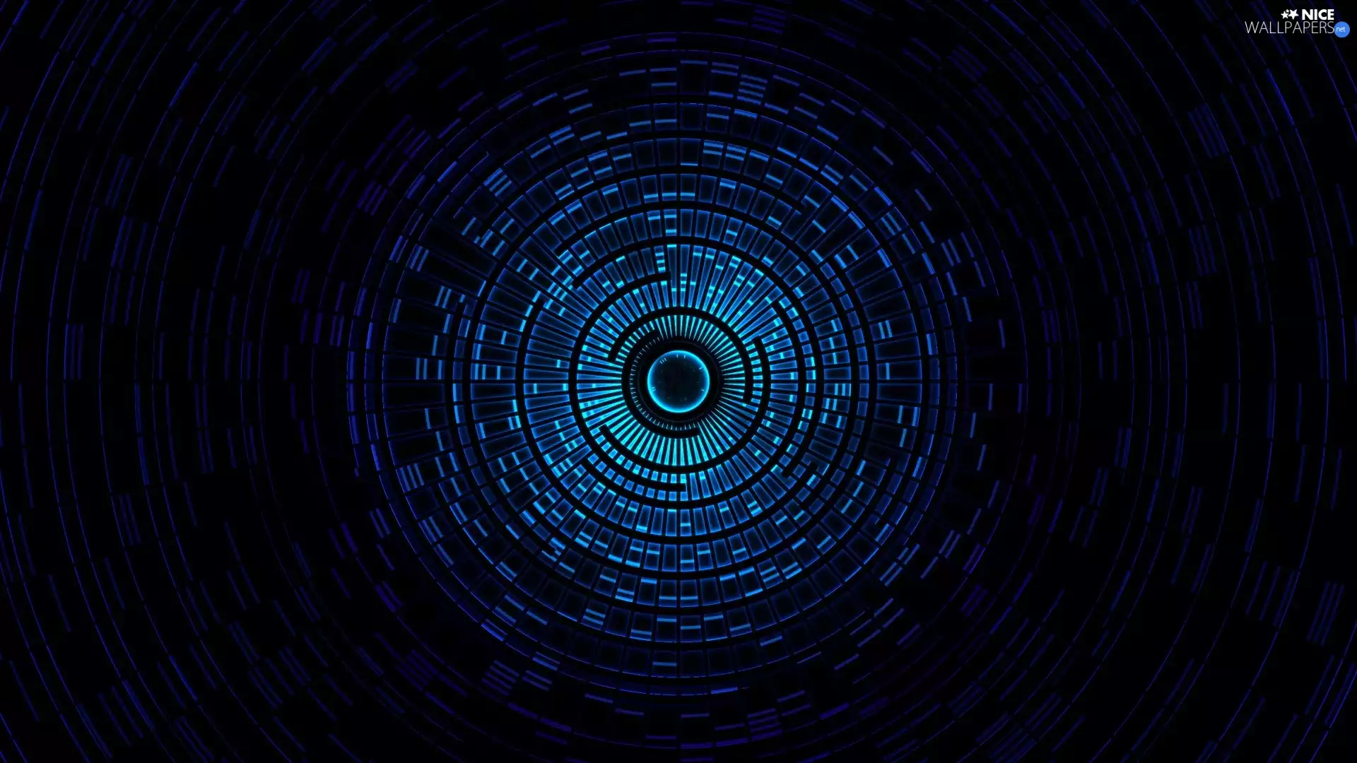 tunnel, abstraction, blue