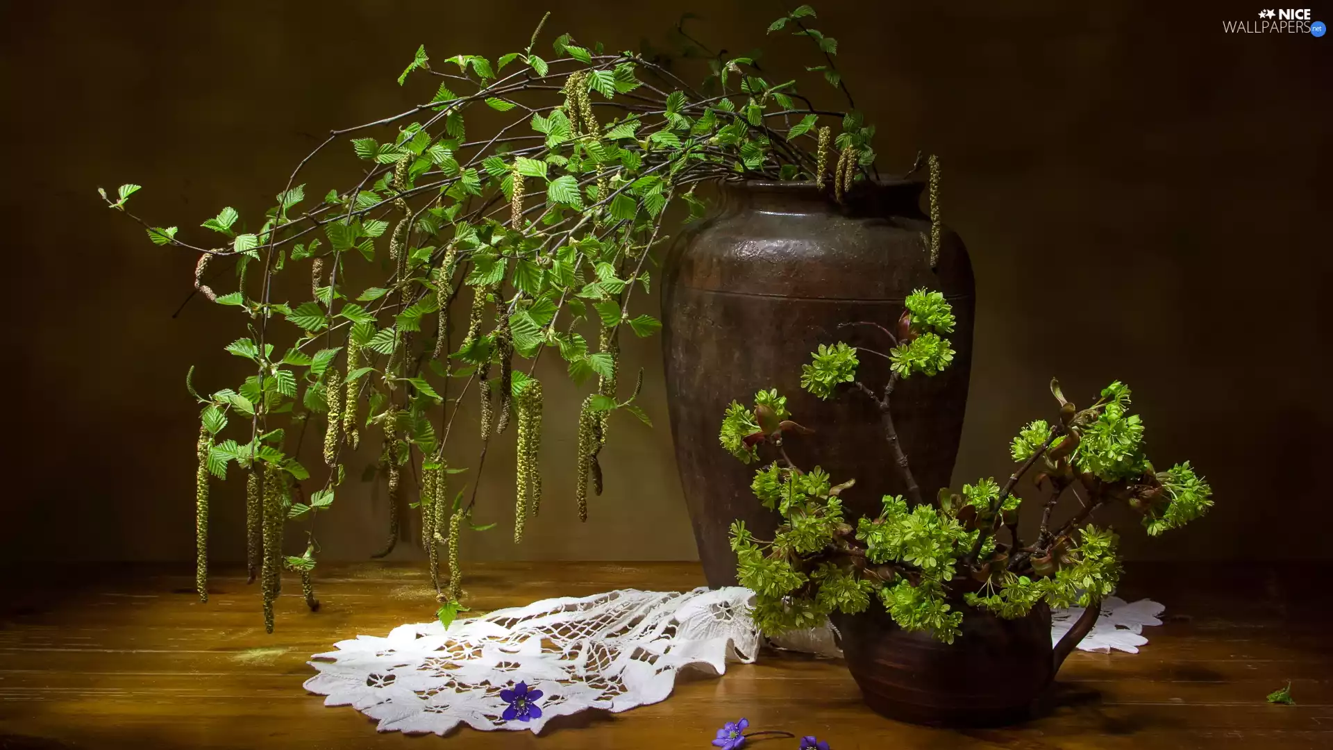 composition, Twigs, birch-tree, Vase