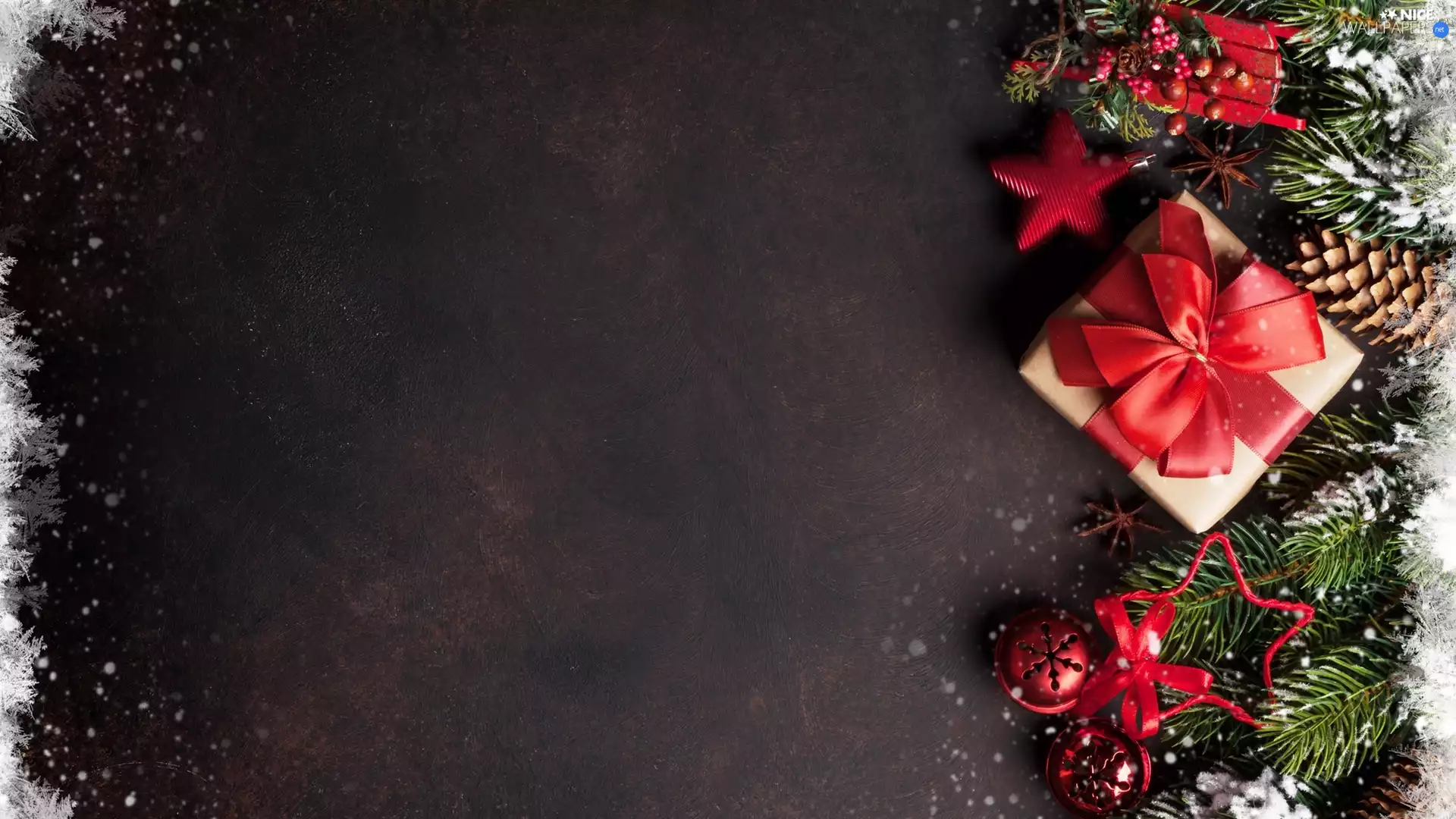 composition, Christmas, Present, Twigs, ornamentation, Christmas