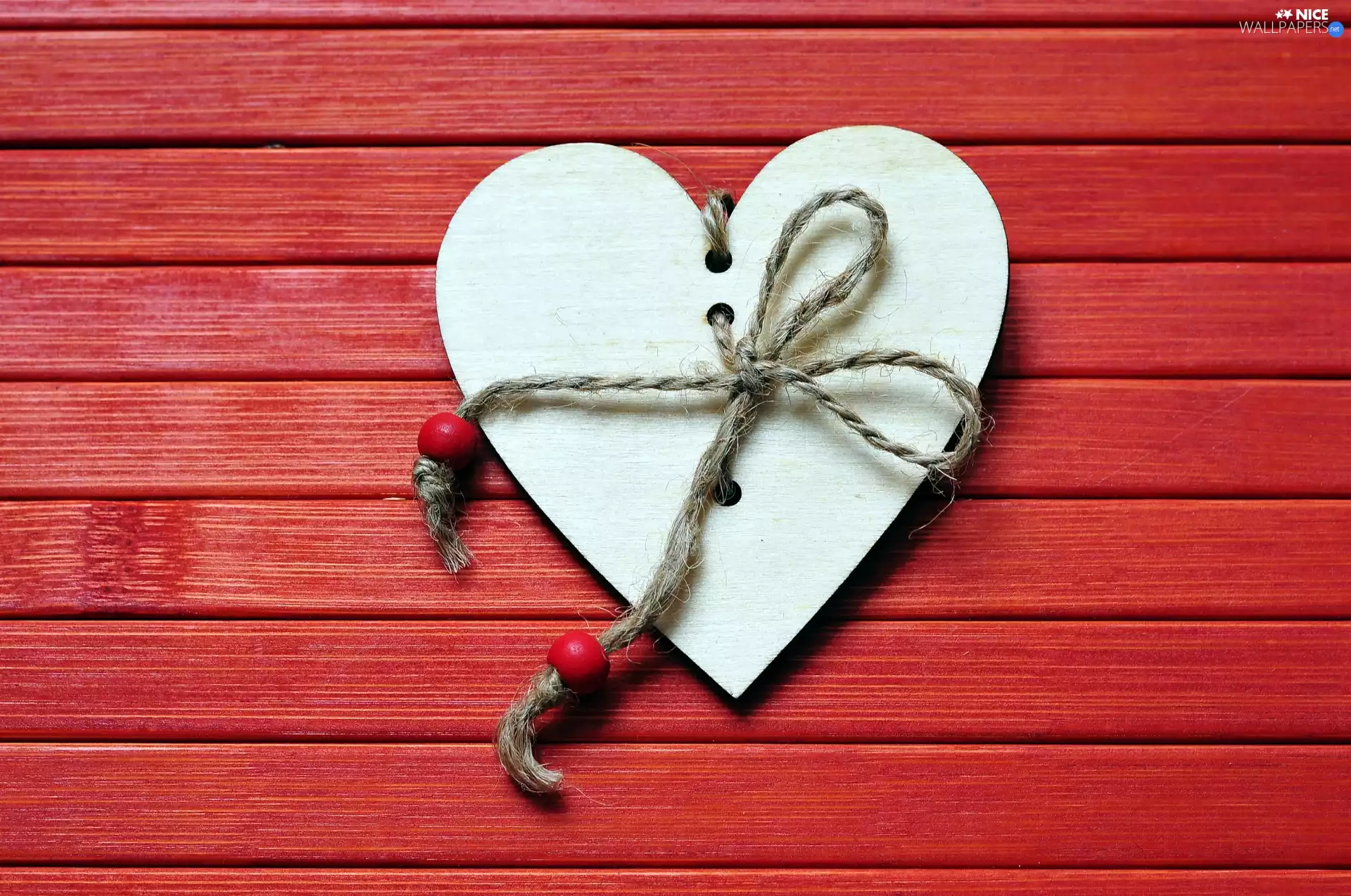 Heart, Red, boarding, twine