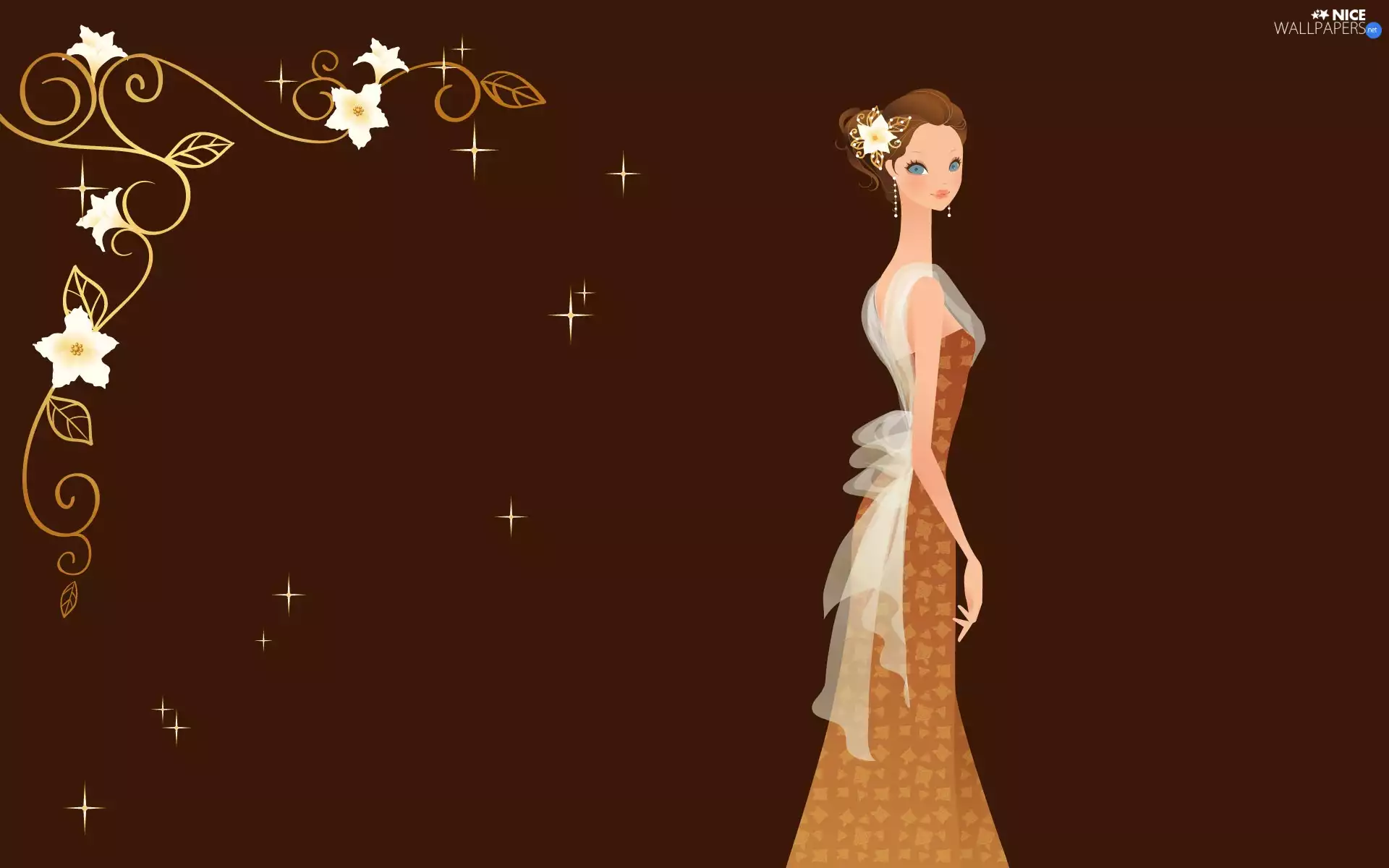 lady, two Colors, Dress, young