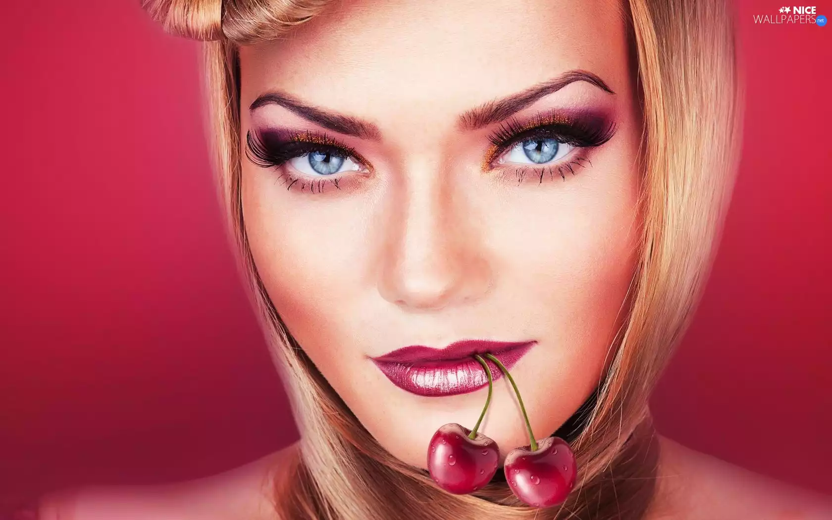 cherries, Women, make-up