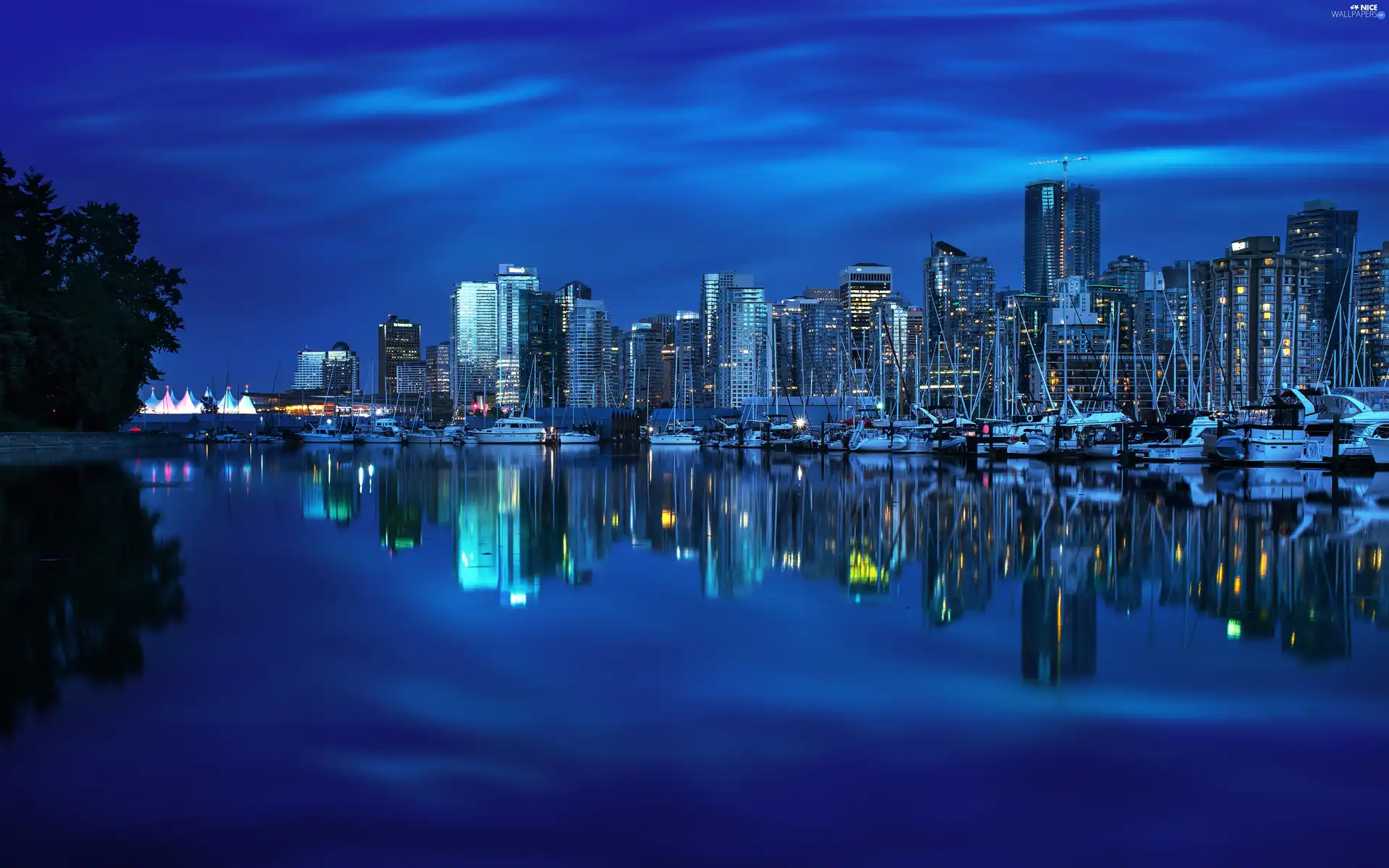 Town, Canada, Vancouver, night