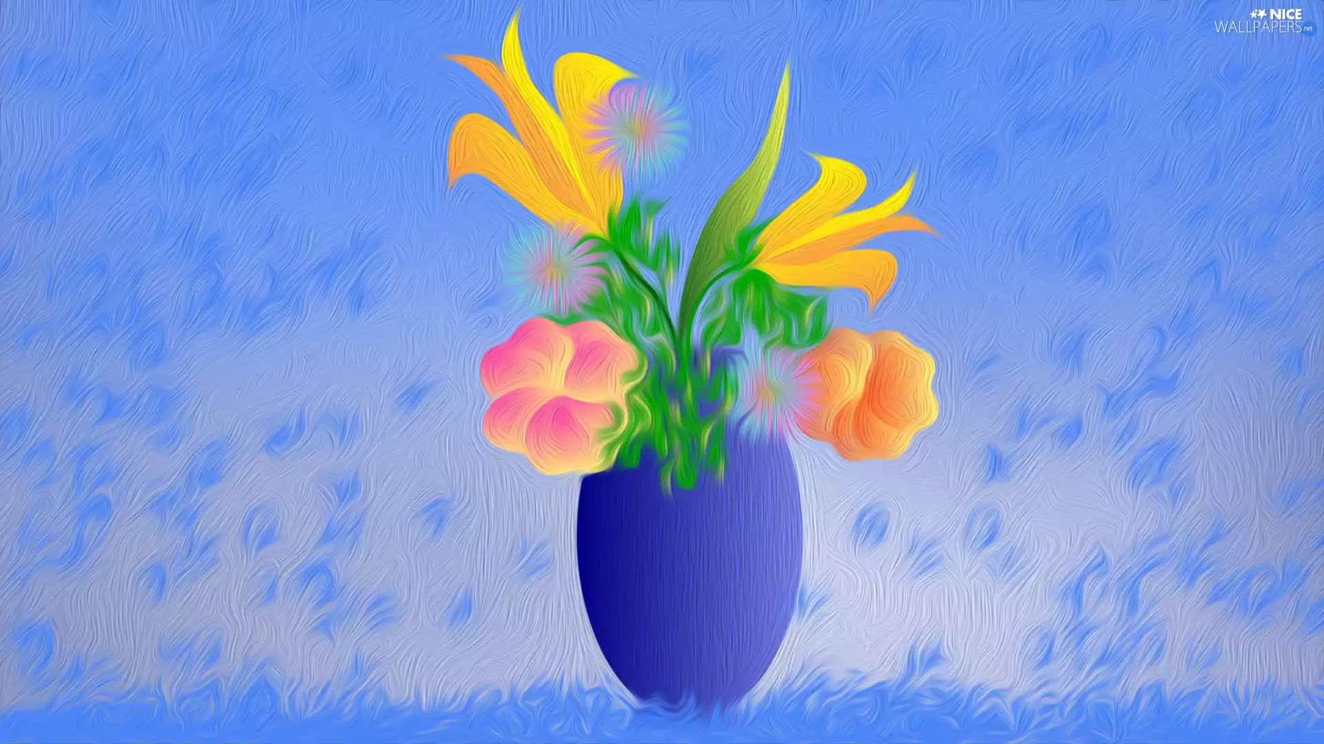 vase, graphics, Flowers