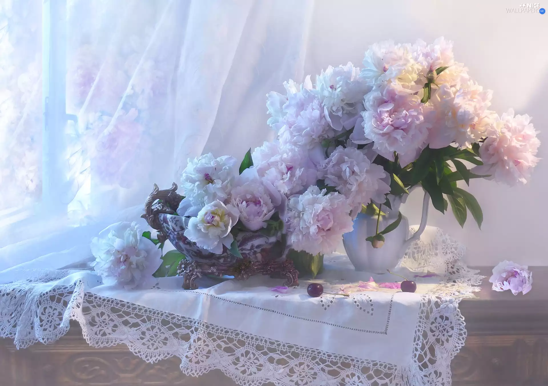 Vase, vase, Peonies, bouquet, Flowers