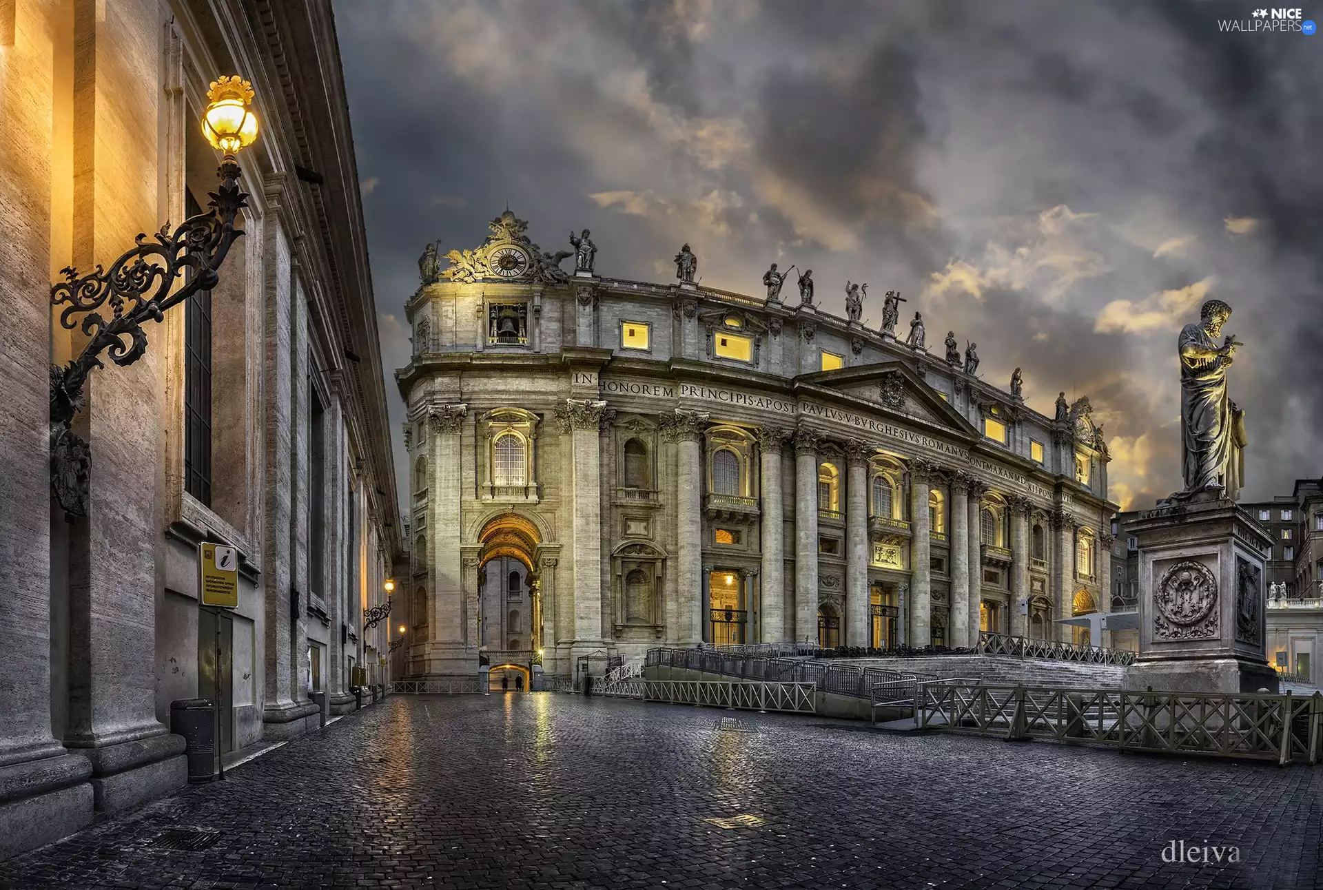 lanterns, Basilica of St. Peter, Monument, statues, Vatican