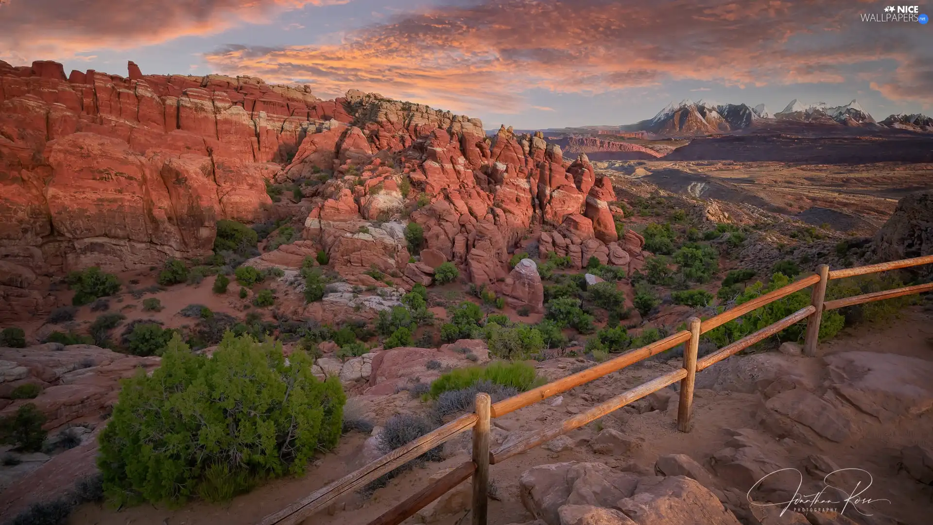 rocks, fence, clouds, VEGETATION