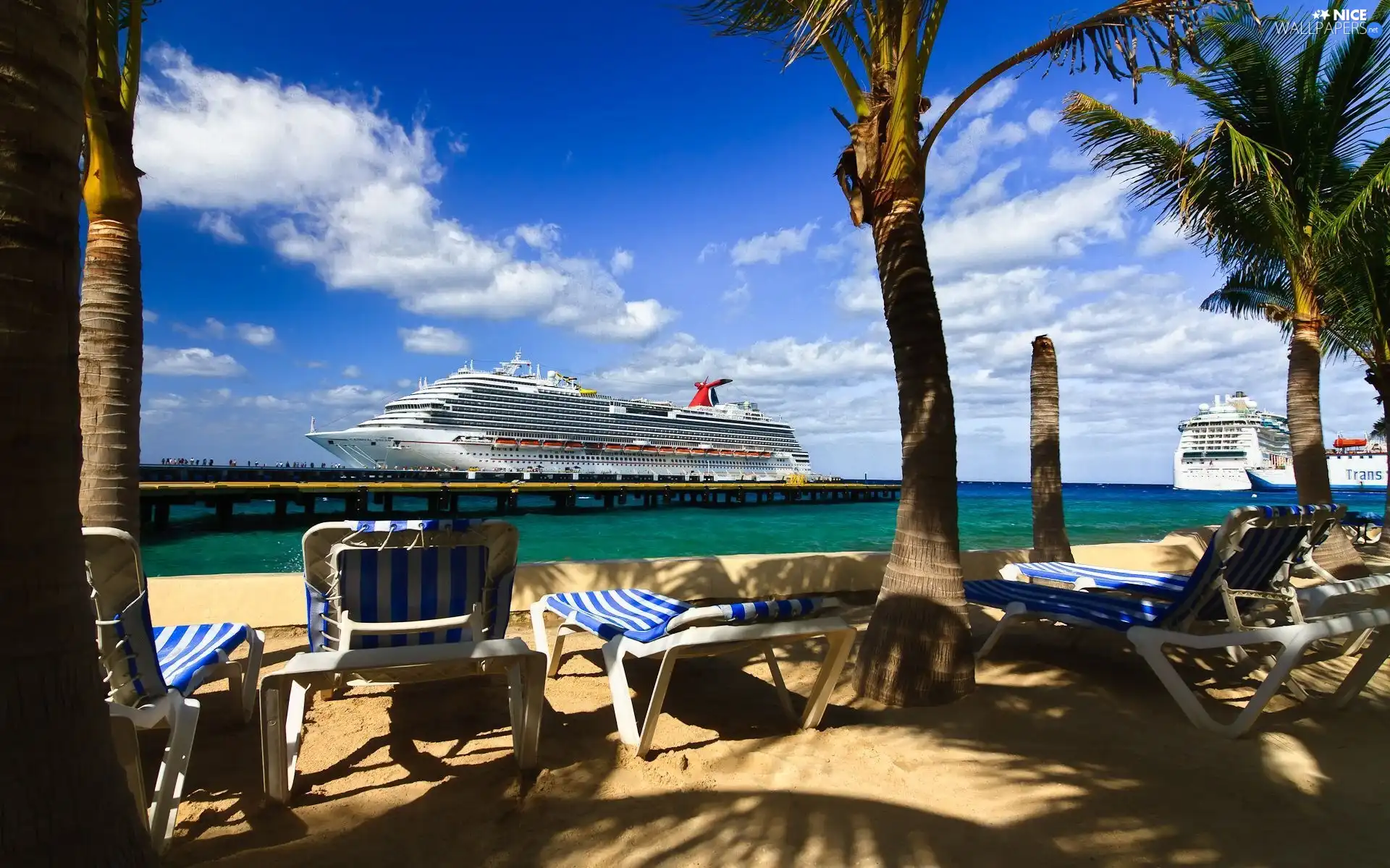 Ship, Beaches, deck chair