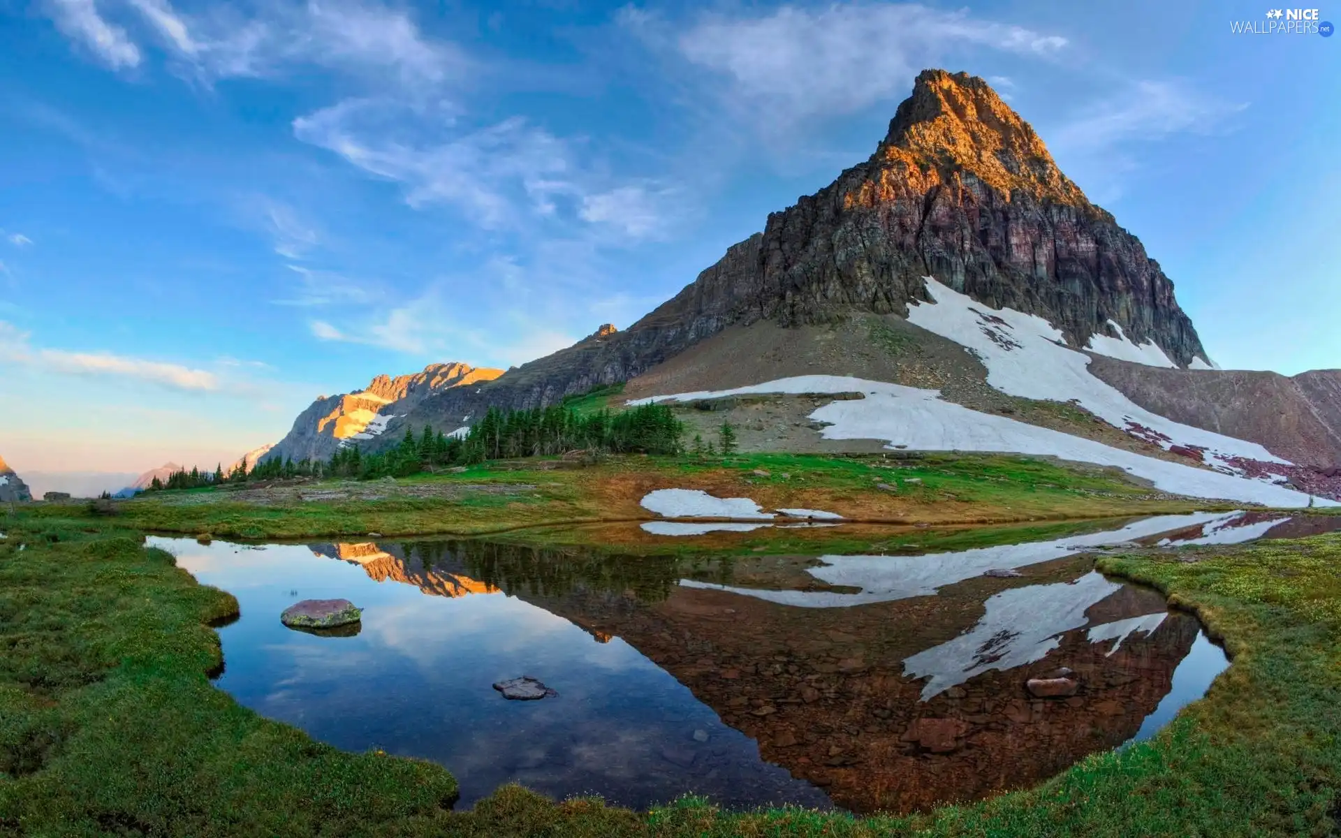 View, mountains, snow