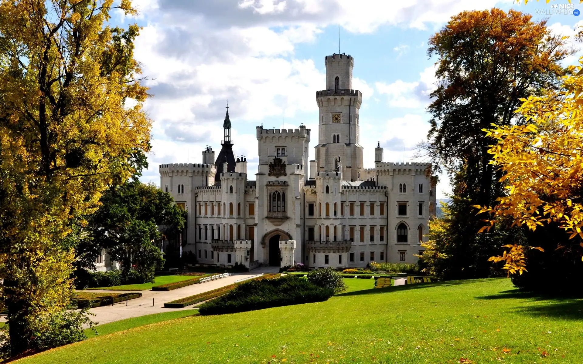 Castle, trees, viewes, Park