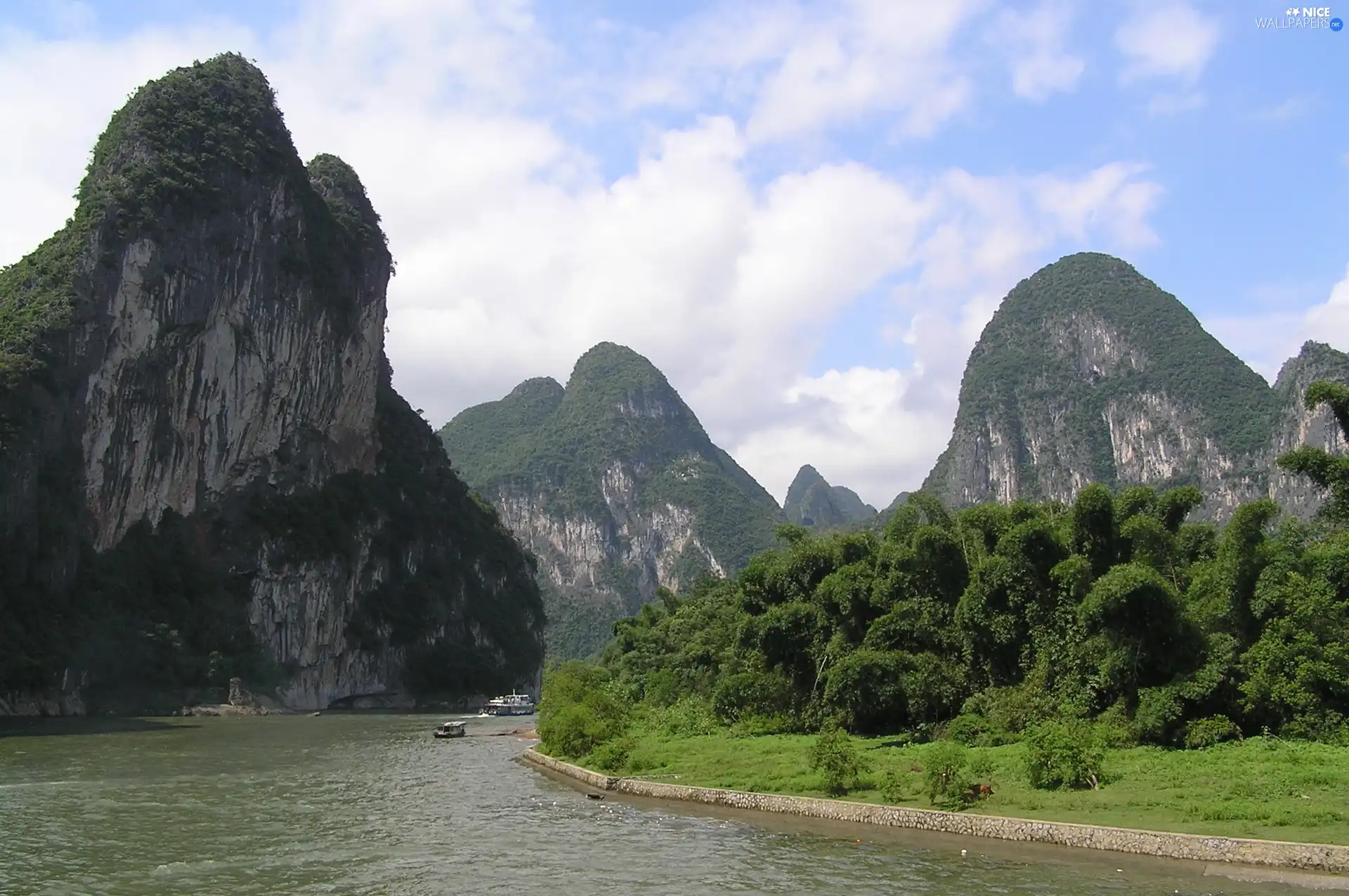 Mountains, trees, viewes, River