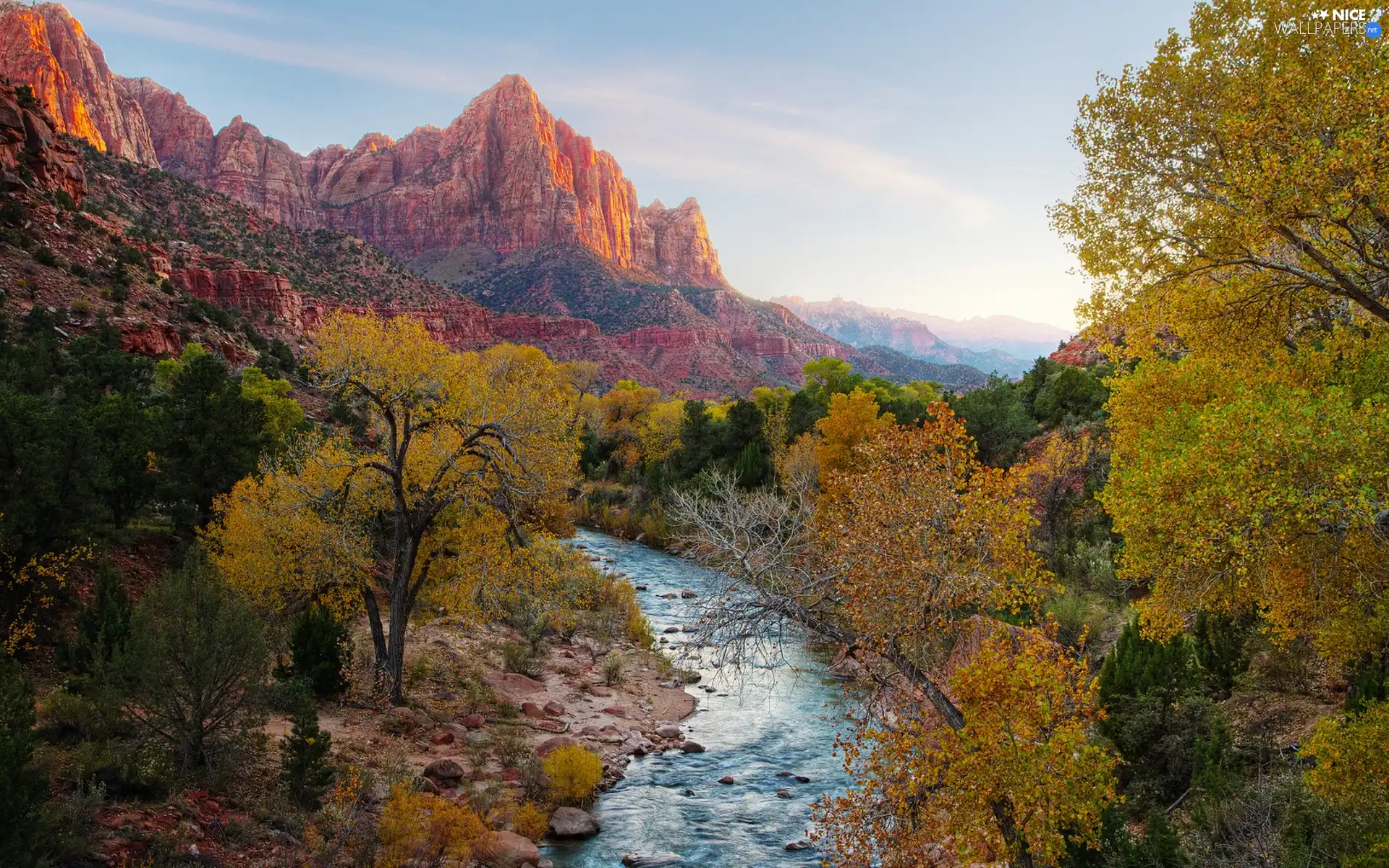 Mountains, trees, viewes, River