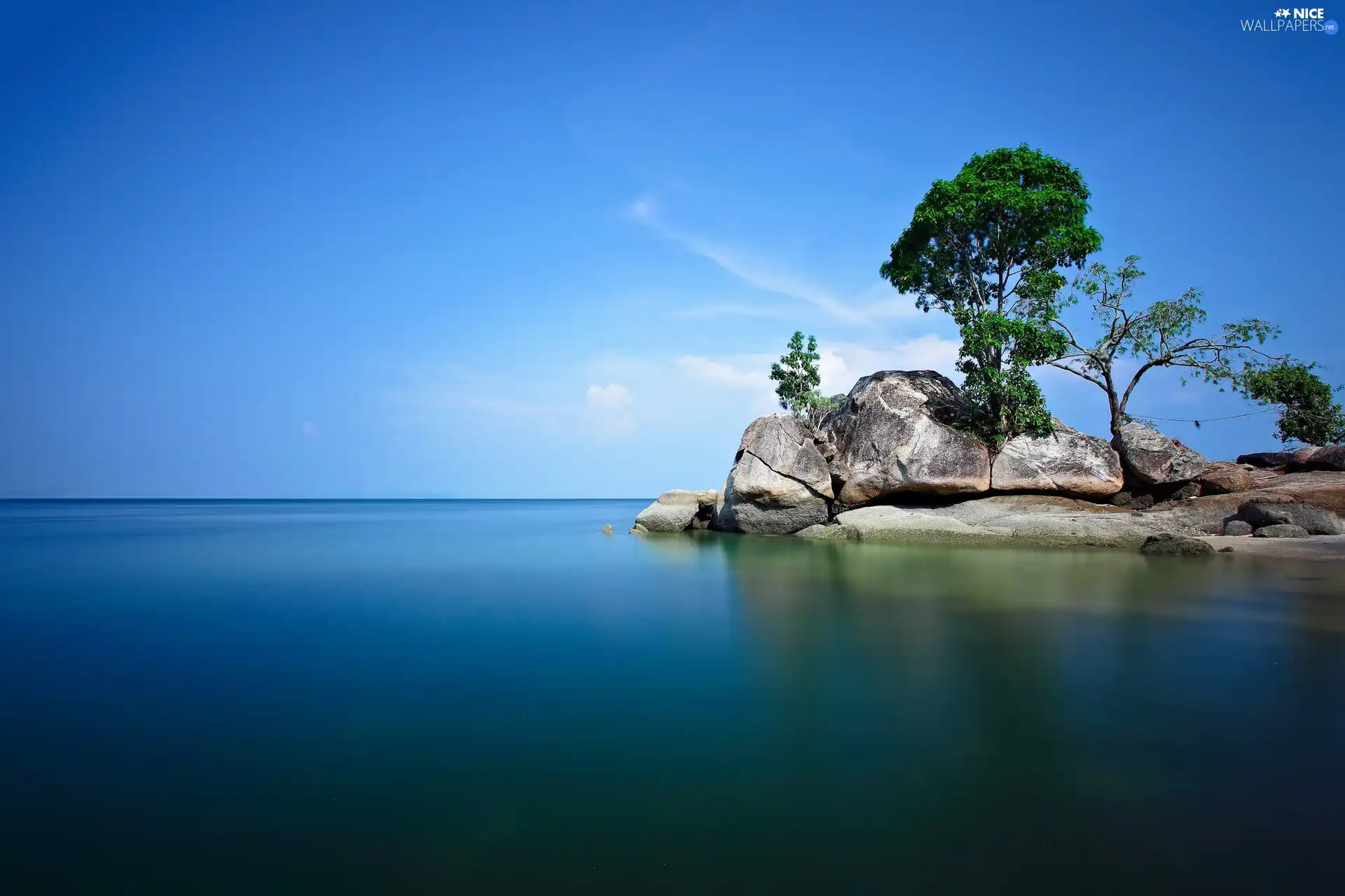 sea, trees, viewes, rocks