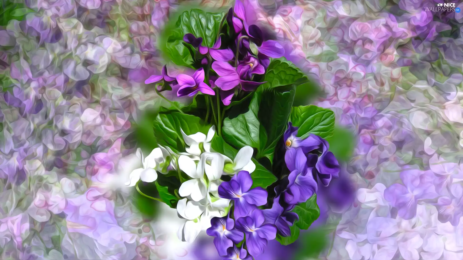graphics, Flowers, fragrant violets