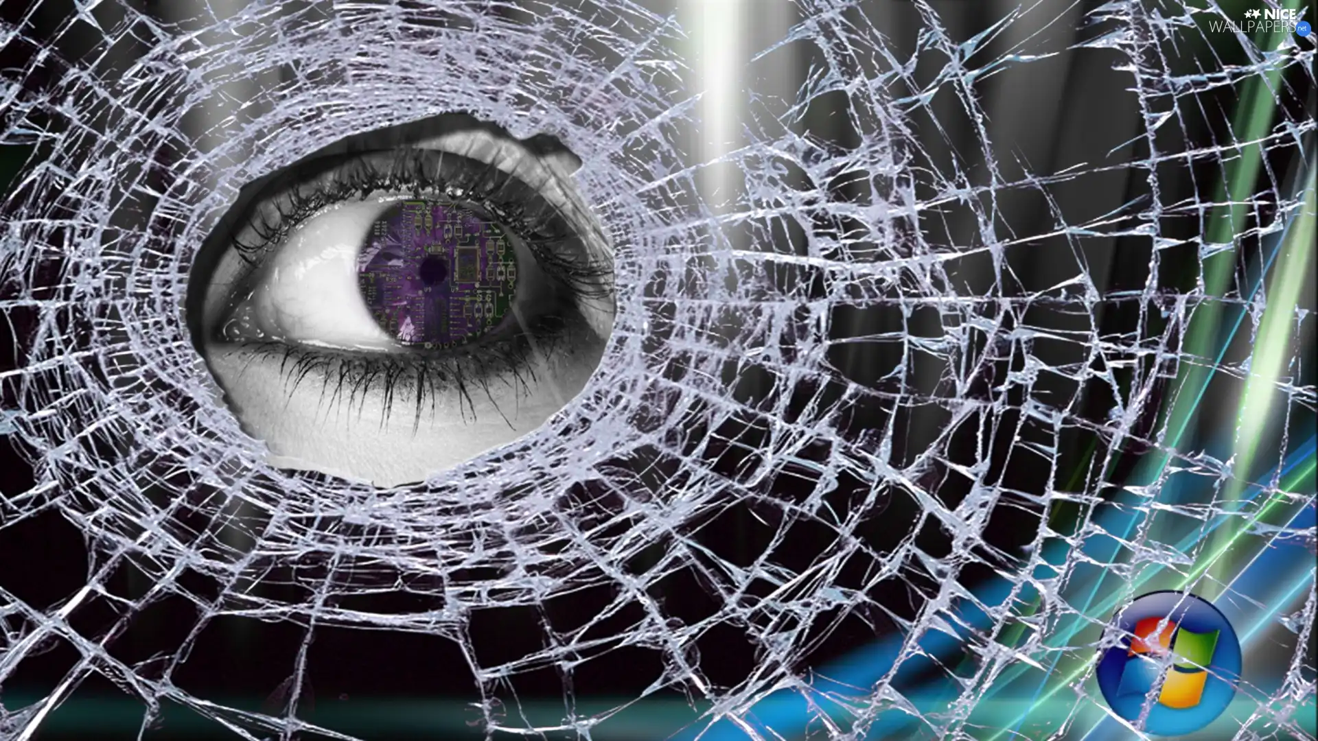 eye, Glass, Vista, cracked