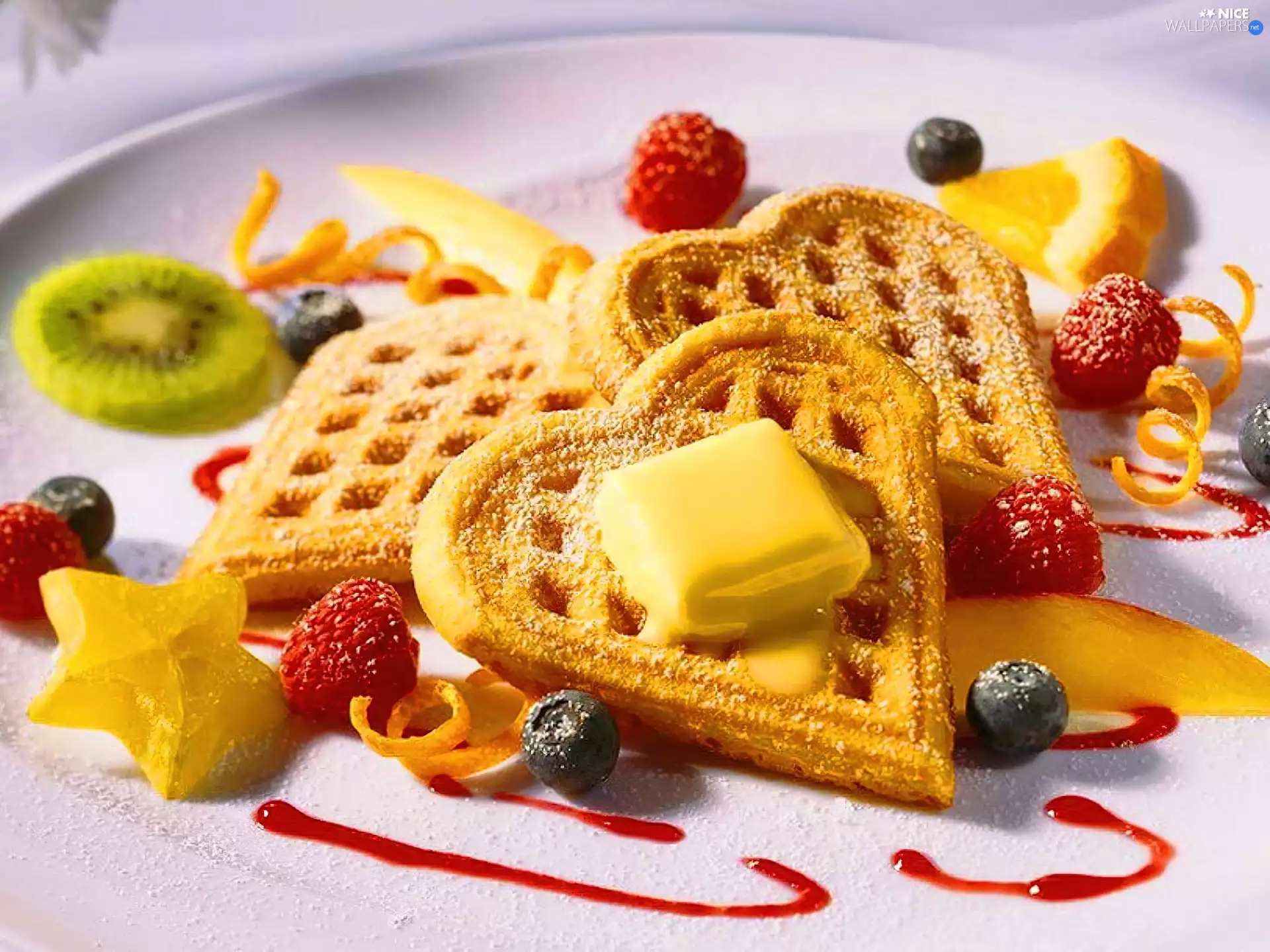 waffles, Fruits