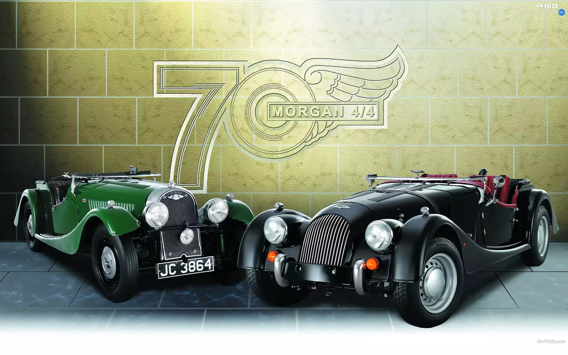 wall, logo, Morgan 4/4 70th Anniversary Edition, 2006, cars