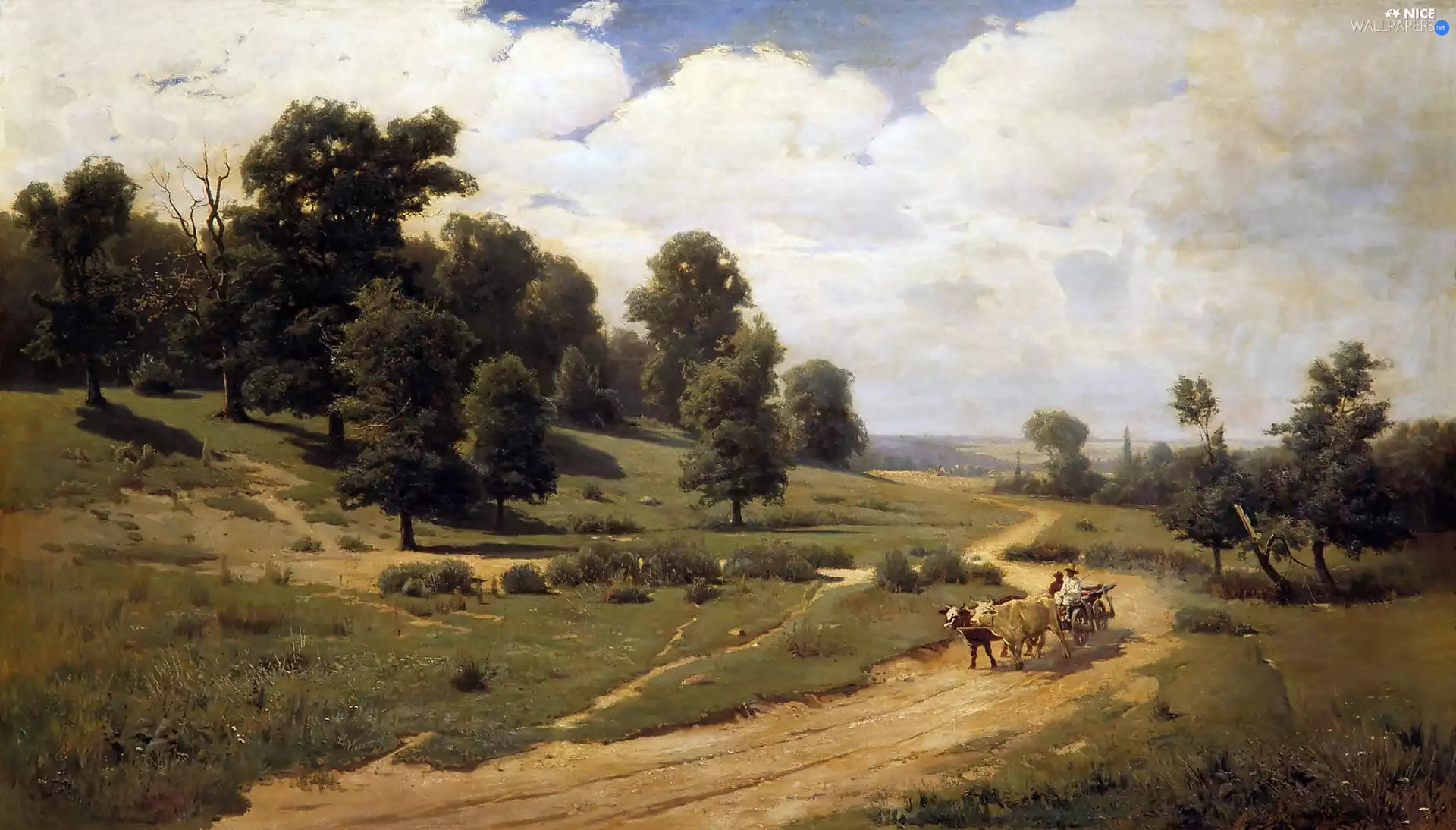 landscape, Sergei, oxen, In the Team, country, Wasilkowski