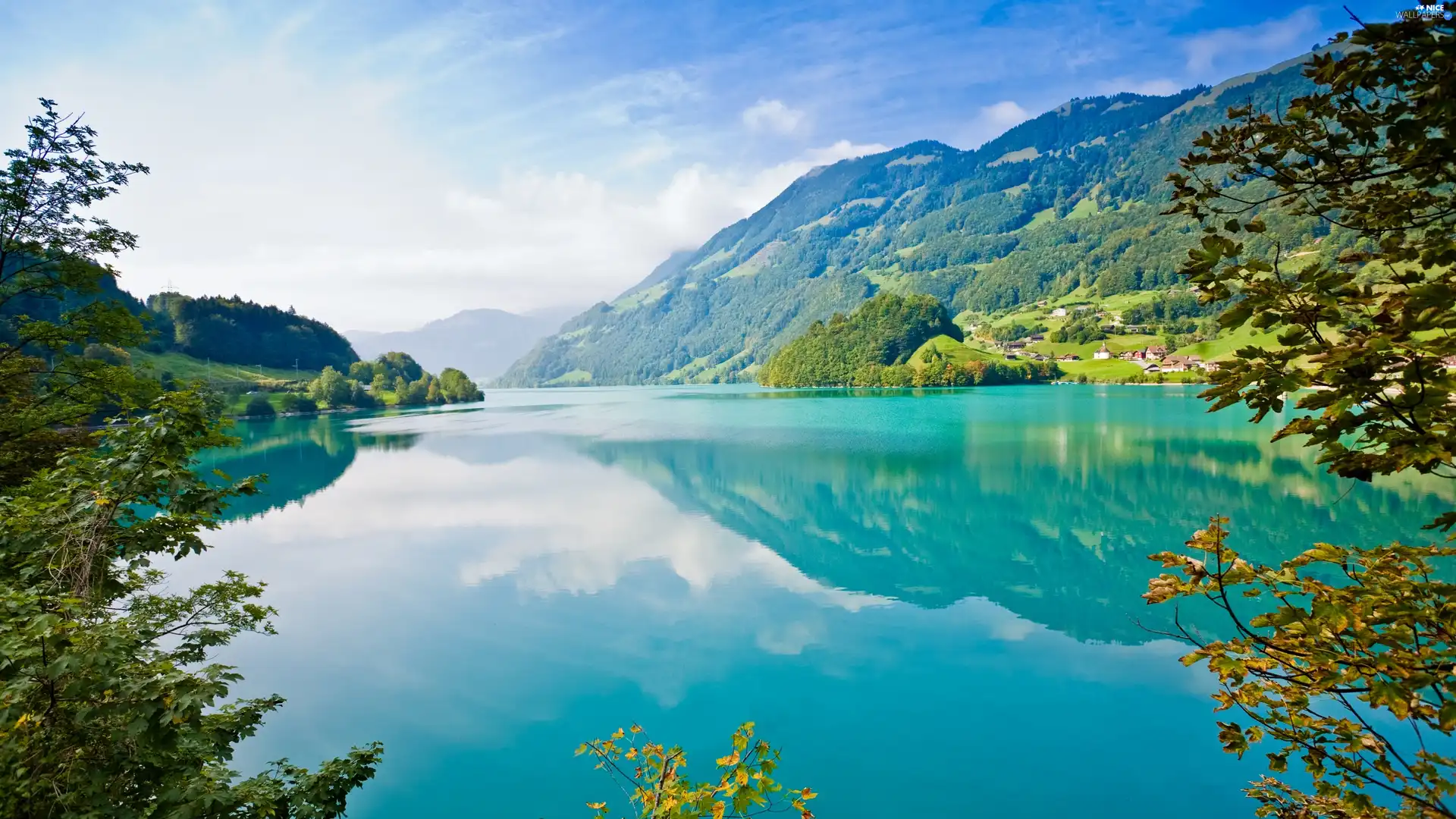 water, Mountains, blue