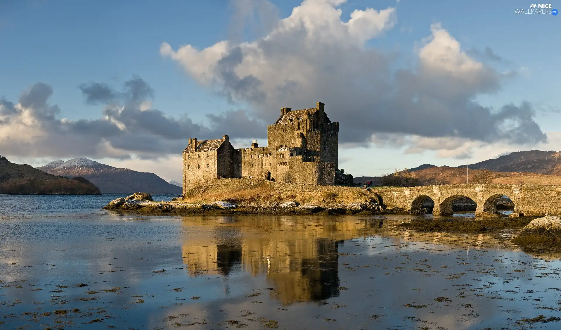 Scotland, bridge, water, Eilean Donan