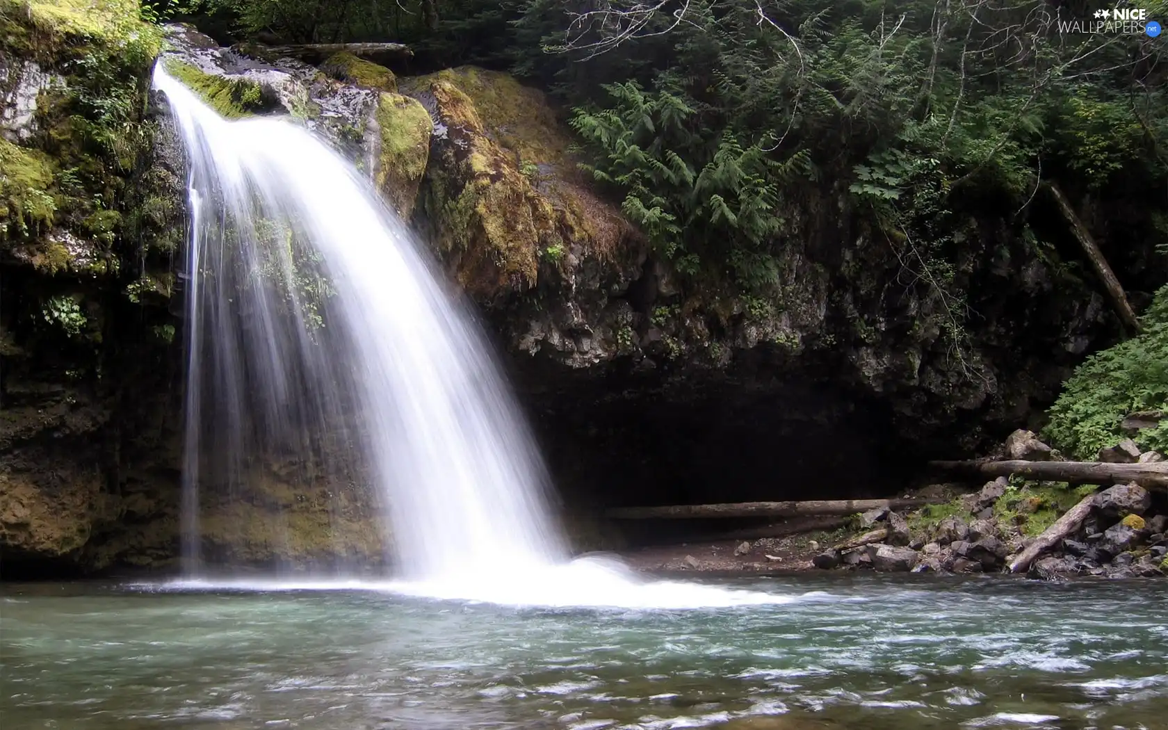 water, waterfall, foamed