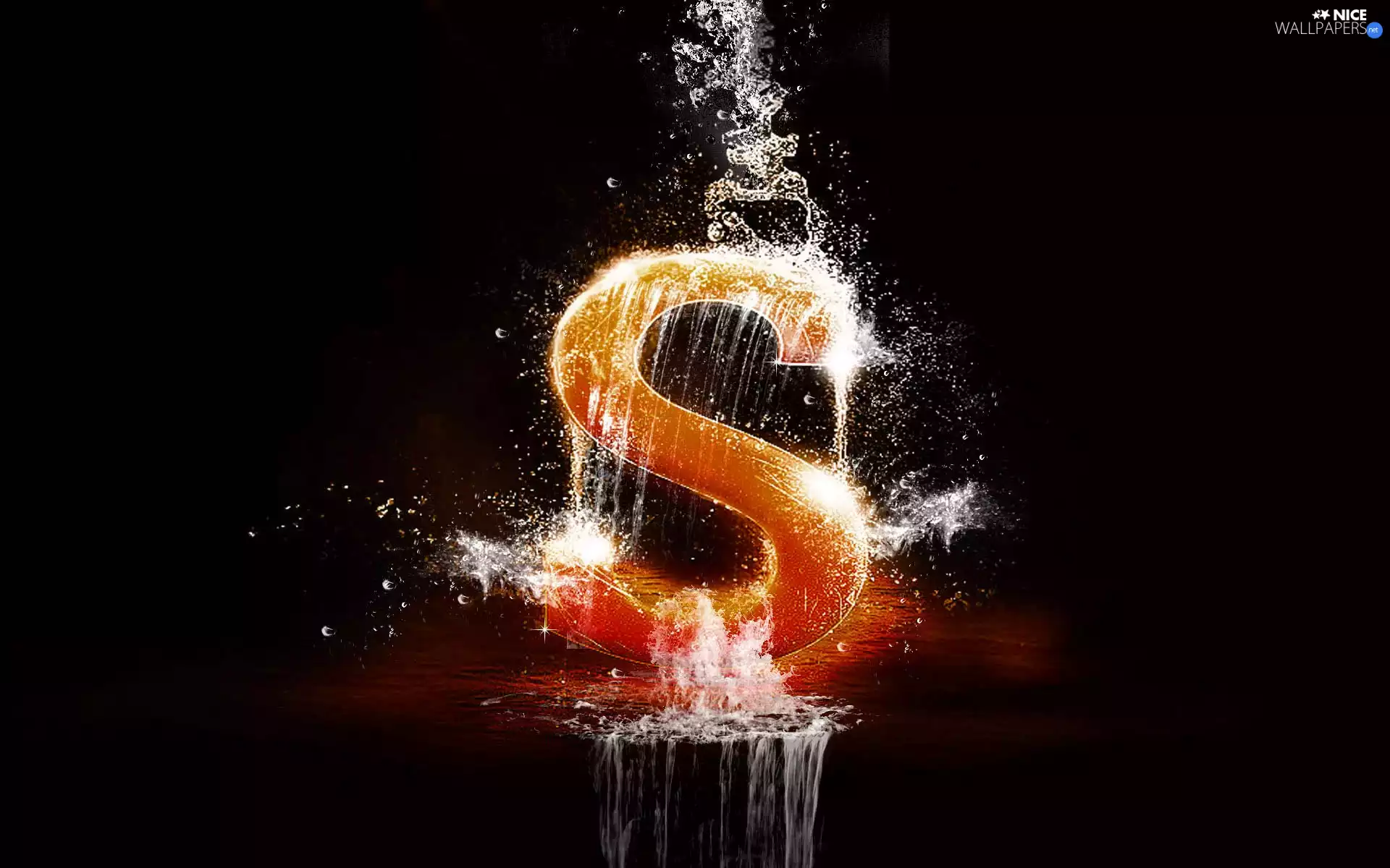 water, letter, S