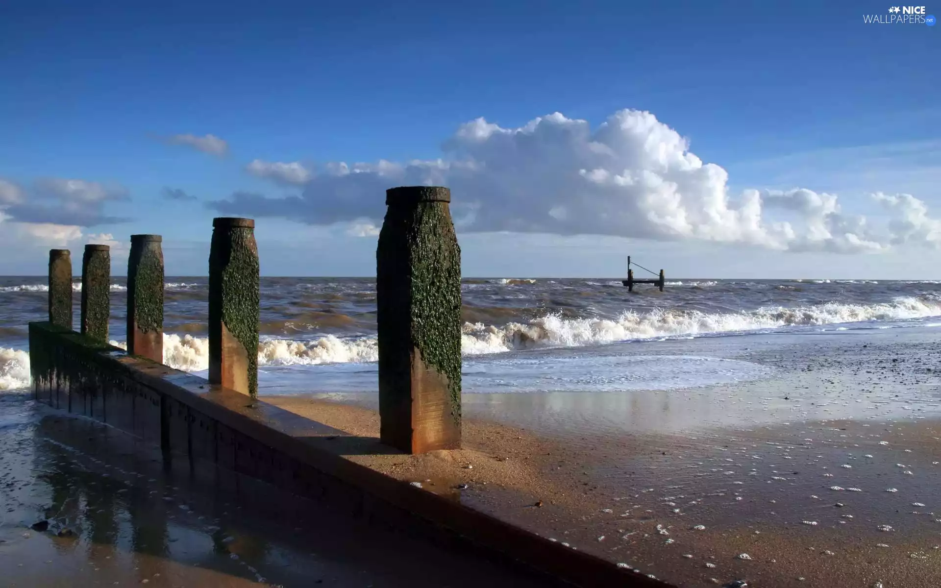 Waves, sea, breakwater
