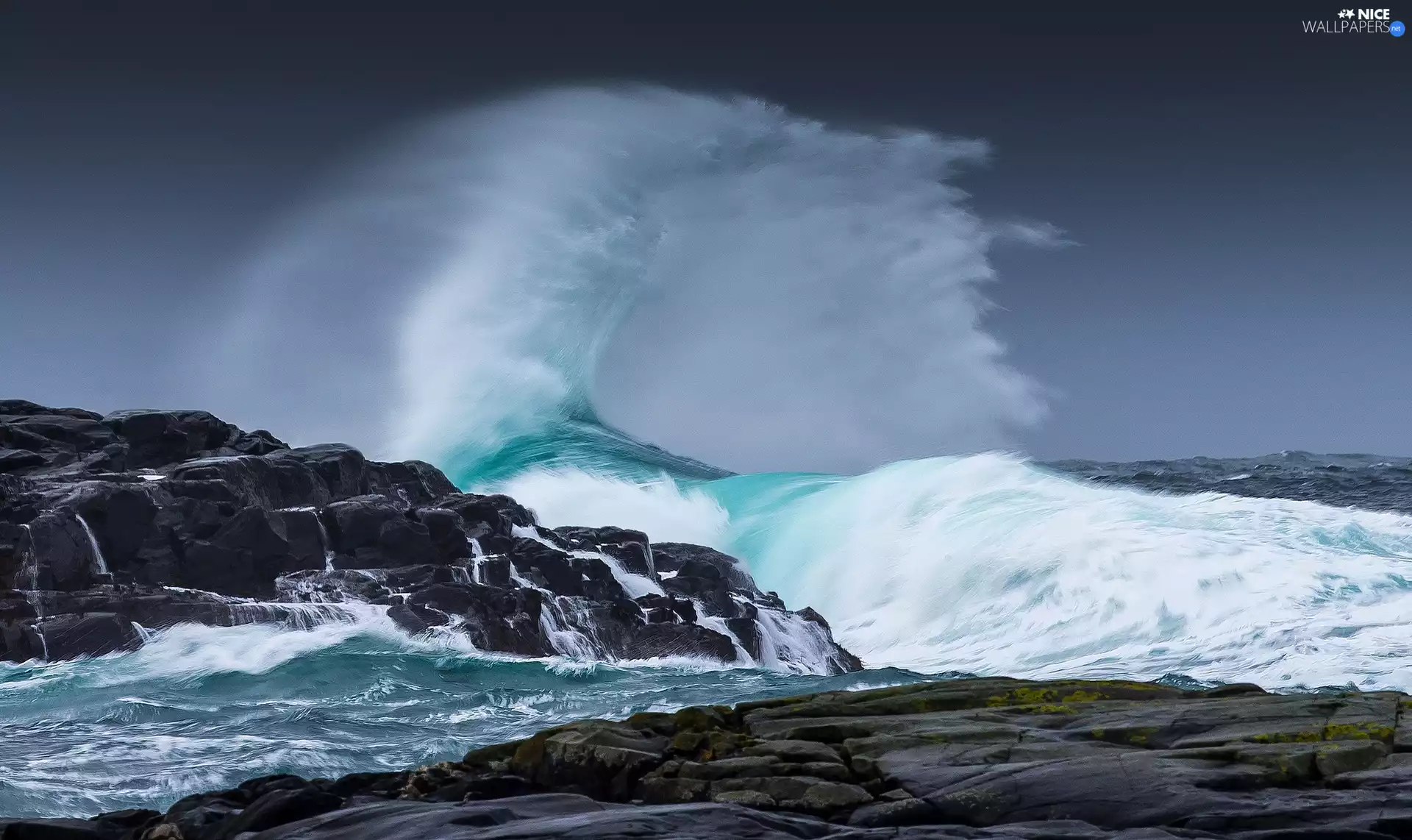 Stones rocks, sea, Waves