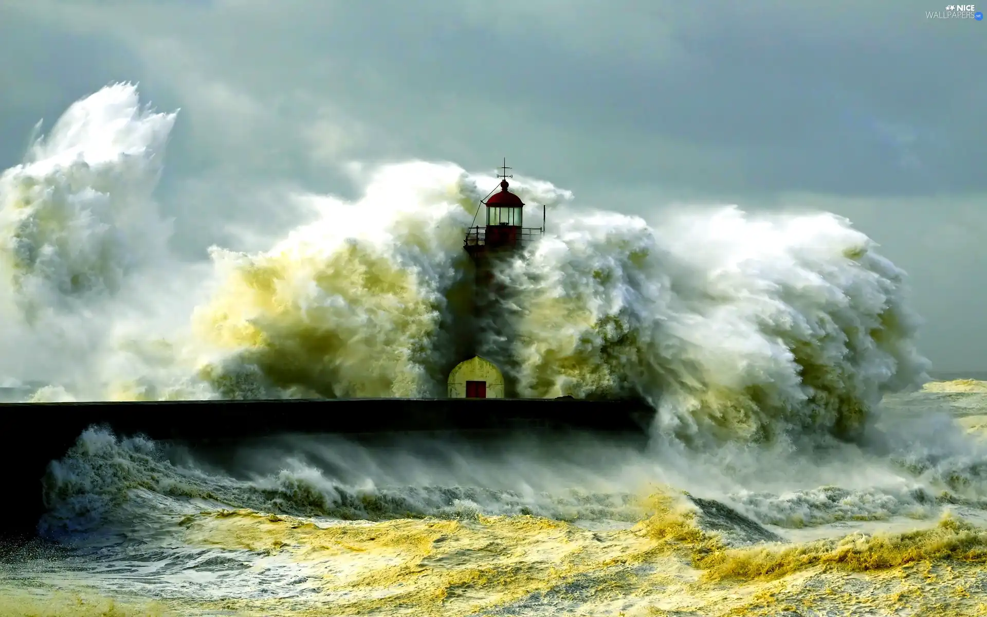 Waves, Storm, maritime, sea, Lighthouse