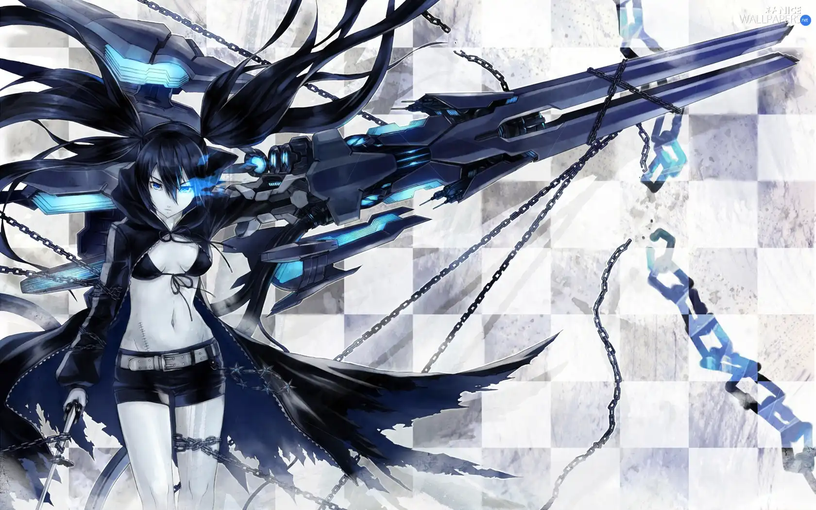 Black Rock Shooter, girl, Weapons