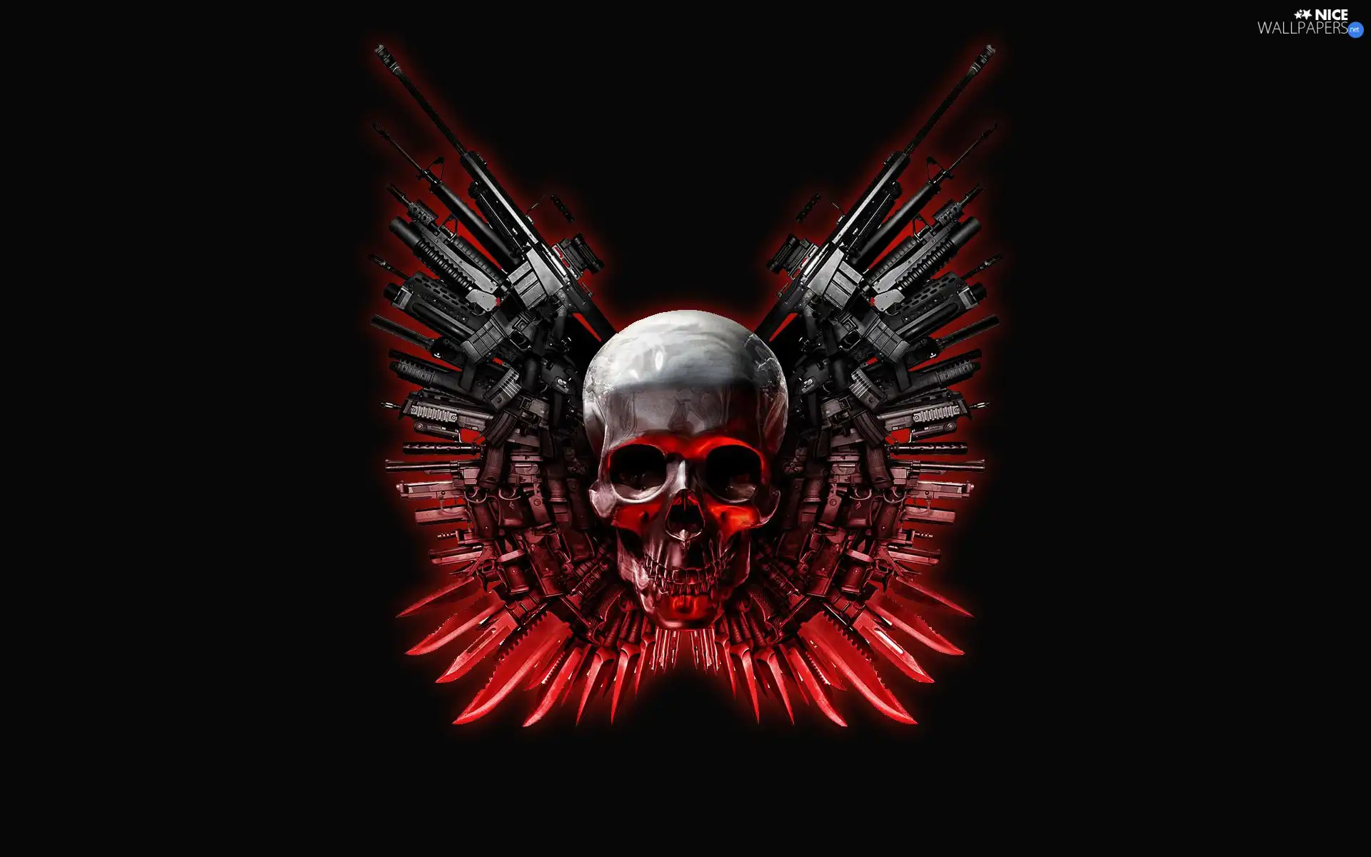 skull, weapons