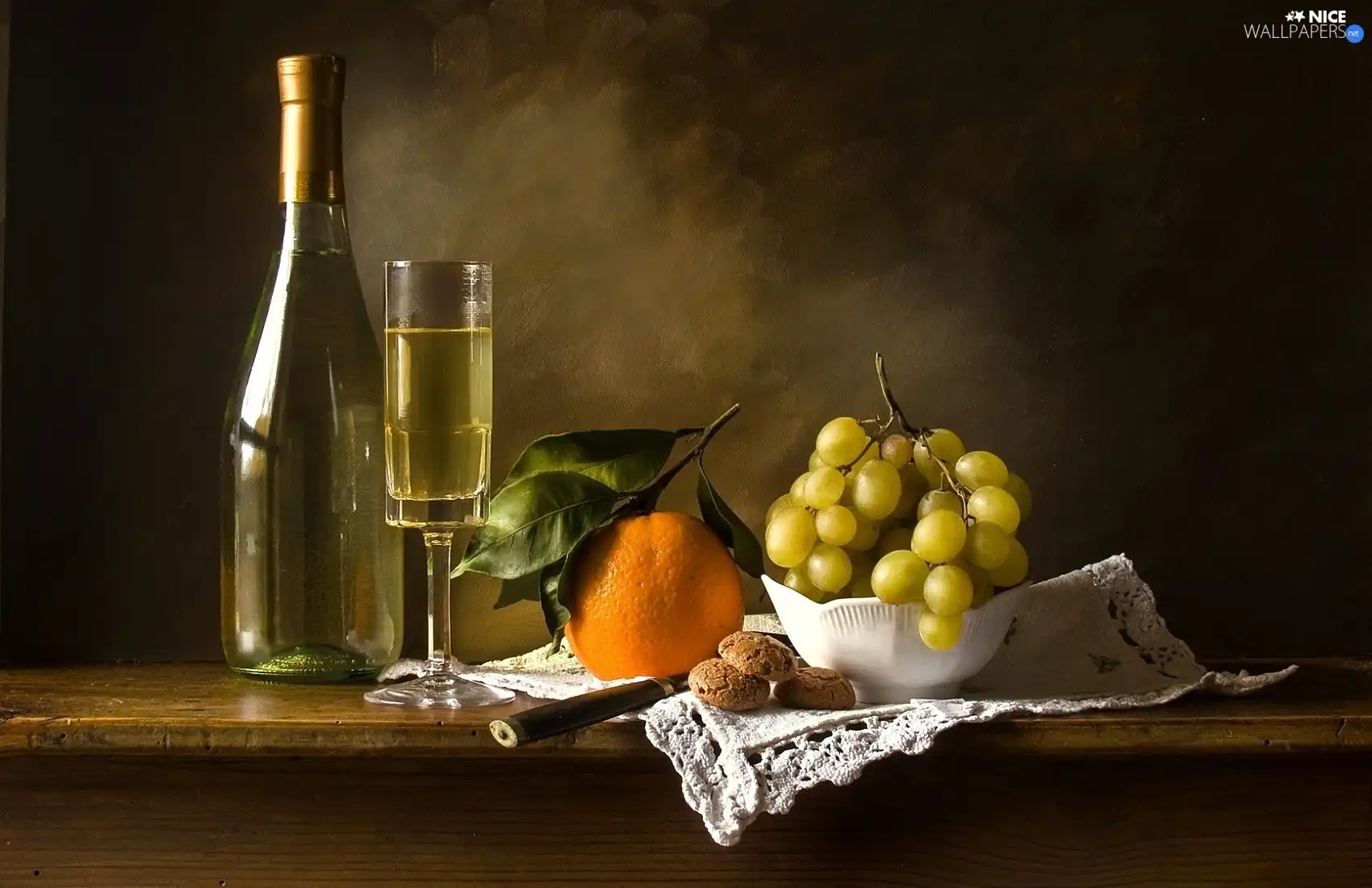 Grapes, Bottle, Wine, orange