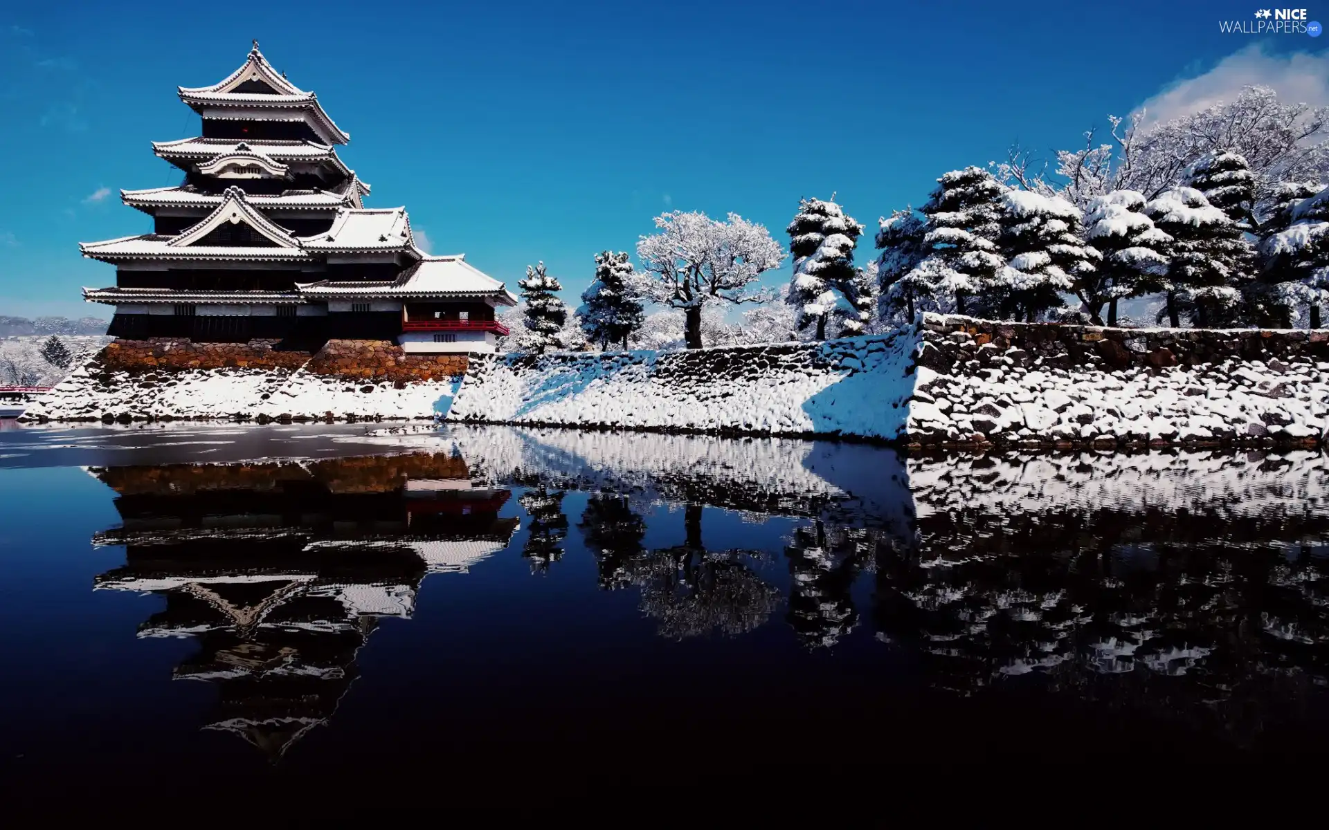 River, Japan, winter, House