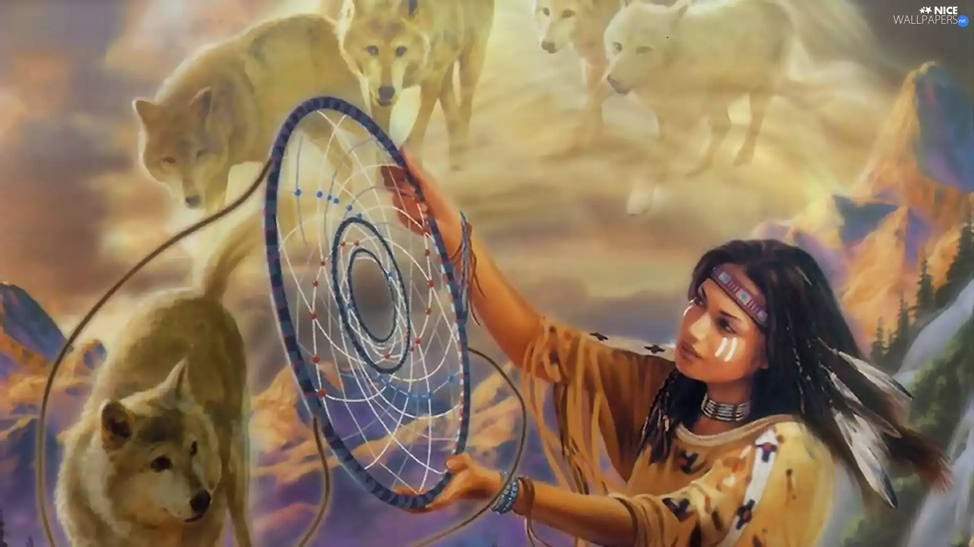 wolves, Indian, Mountains