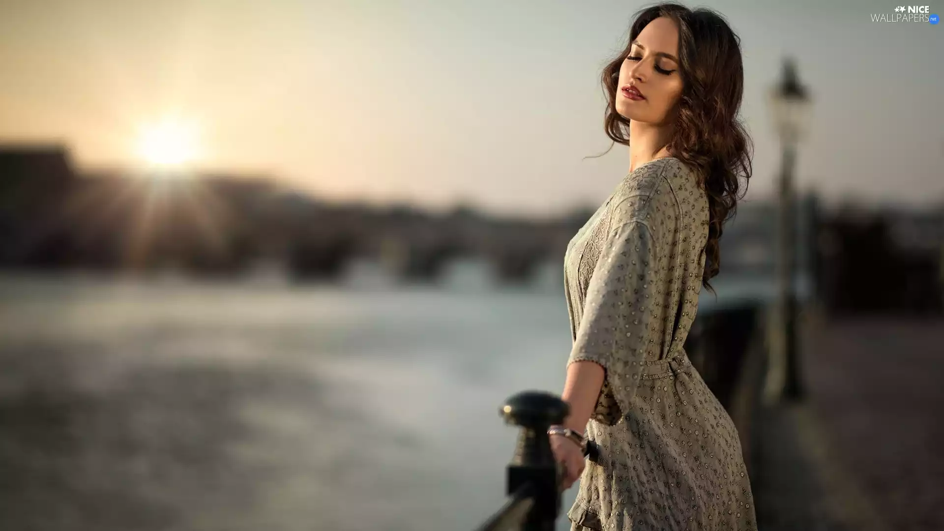 longhaired, model, sun, Women