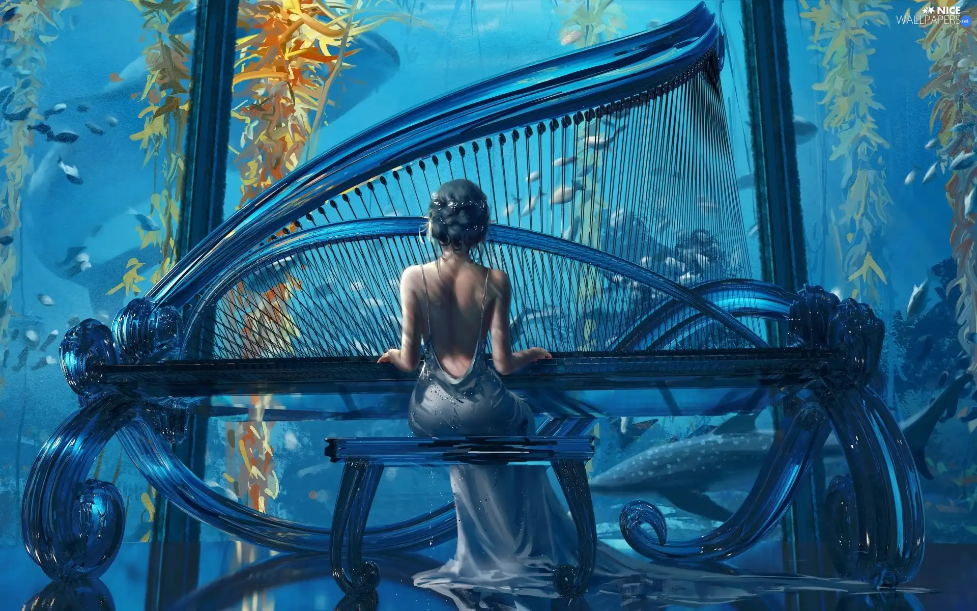 Women, graphics, Piano